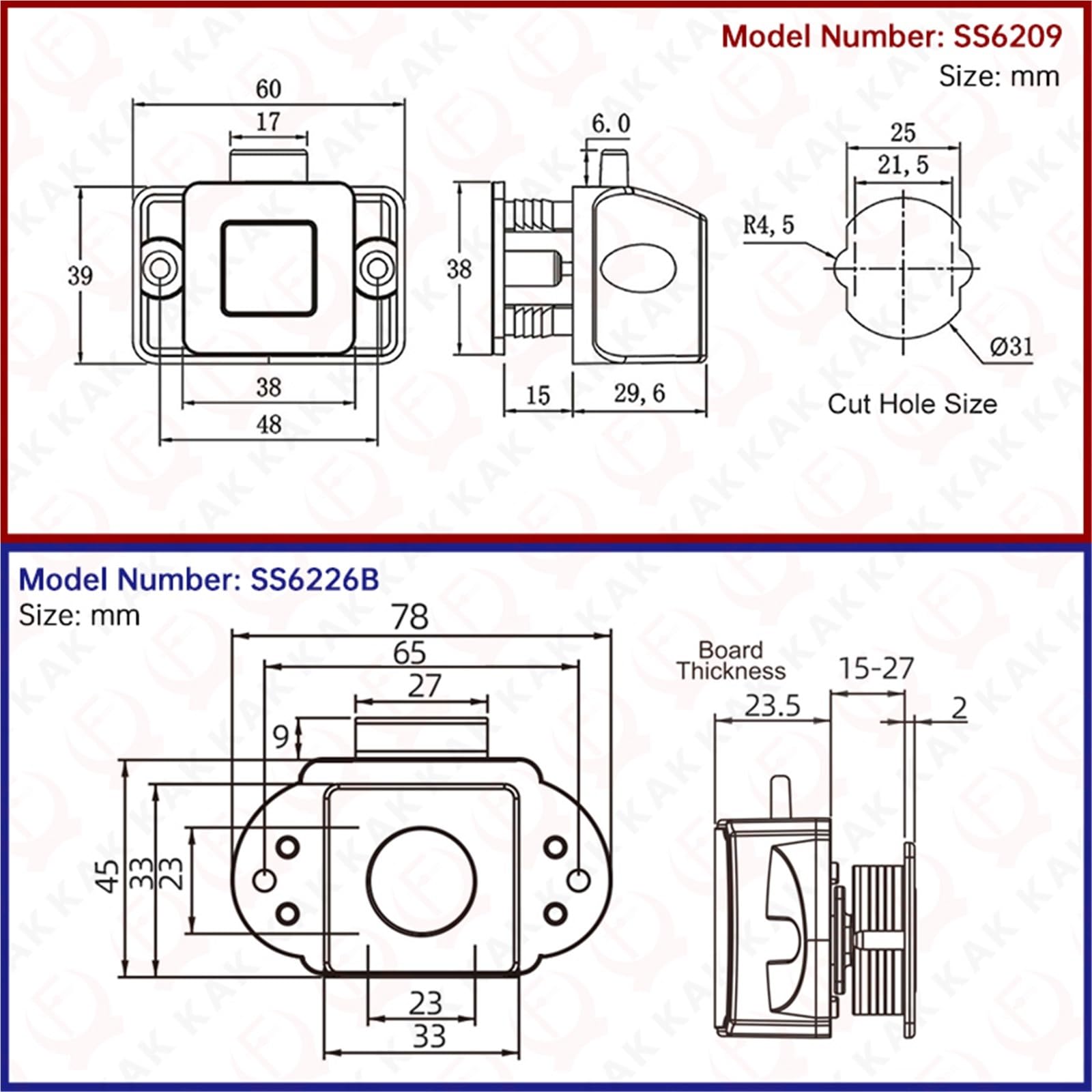 Interruptor de maletero 10 Cerraduras De Botón Para Armario, Cajón, Caravana, Barco, Autocaravana, Puerta De Muebles, Sin Llave(SS6209-Black)