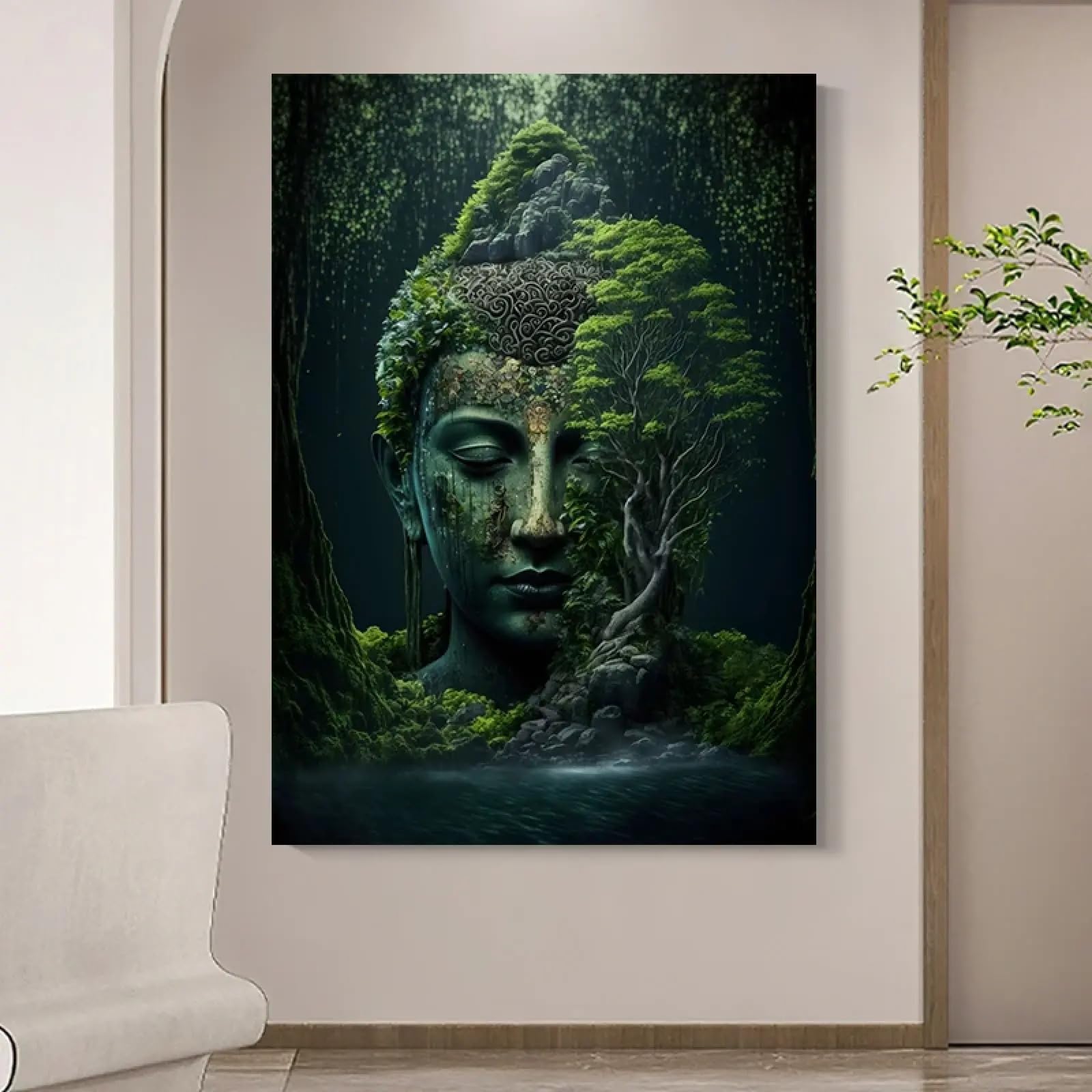 Peinture sur toile Bouddha vintage déco nature salon 40x60cm sans cadre