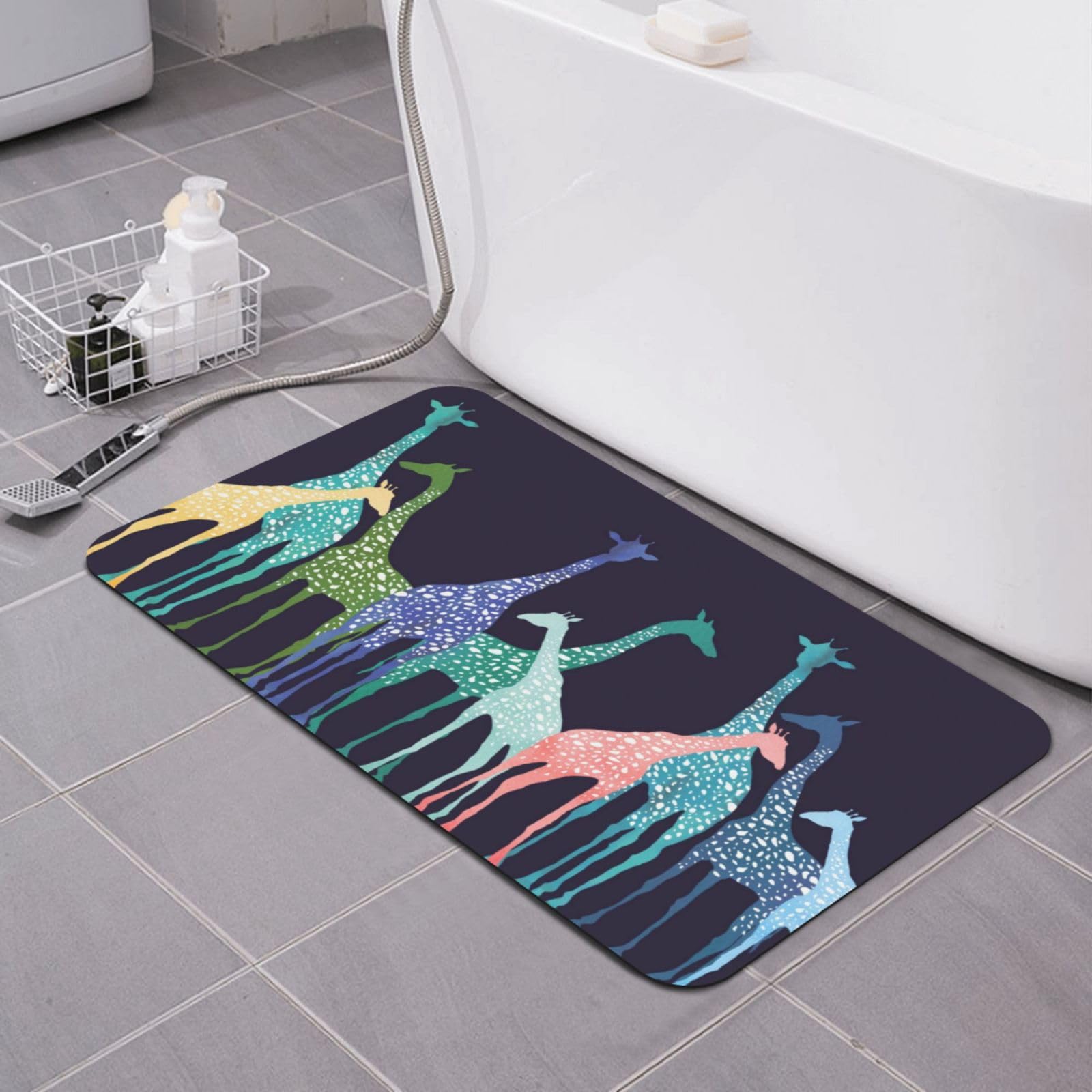 Tapis de bain fin anti-glissade pour éliminer l'eau sur le carrelage