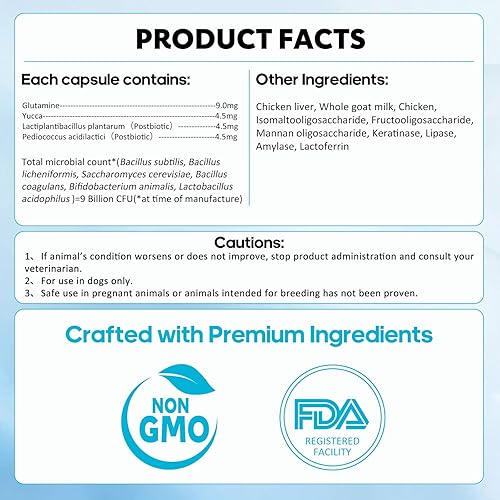 Miniatura 7 de Probióticos para perros, probióticos para perros con enzimas digestivas y prebióticos para apoyar la salud intestinal y la digestión, apoyo