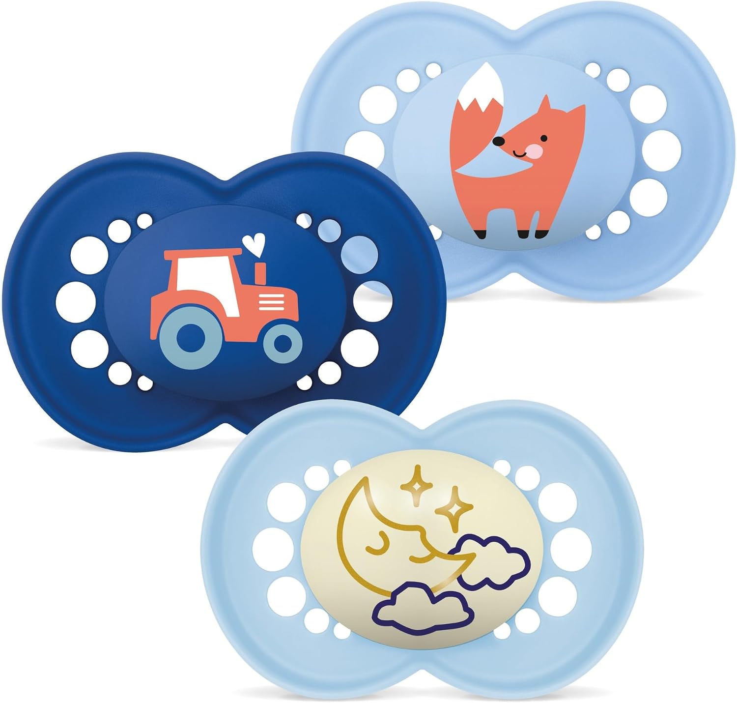 MAM Chupete Original para Bebés +6 Meses, Azul Mate, 3 uds