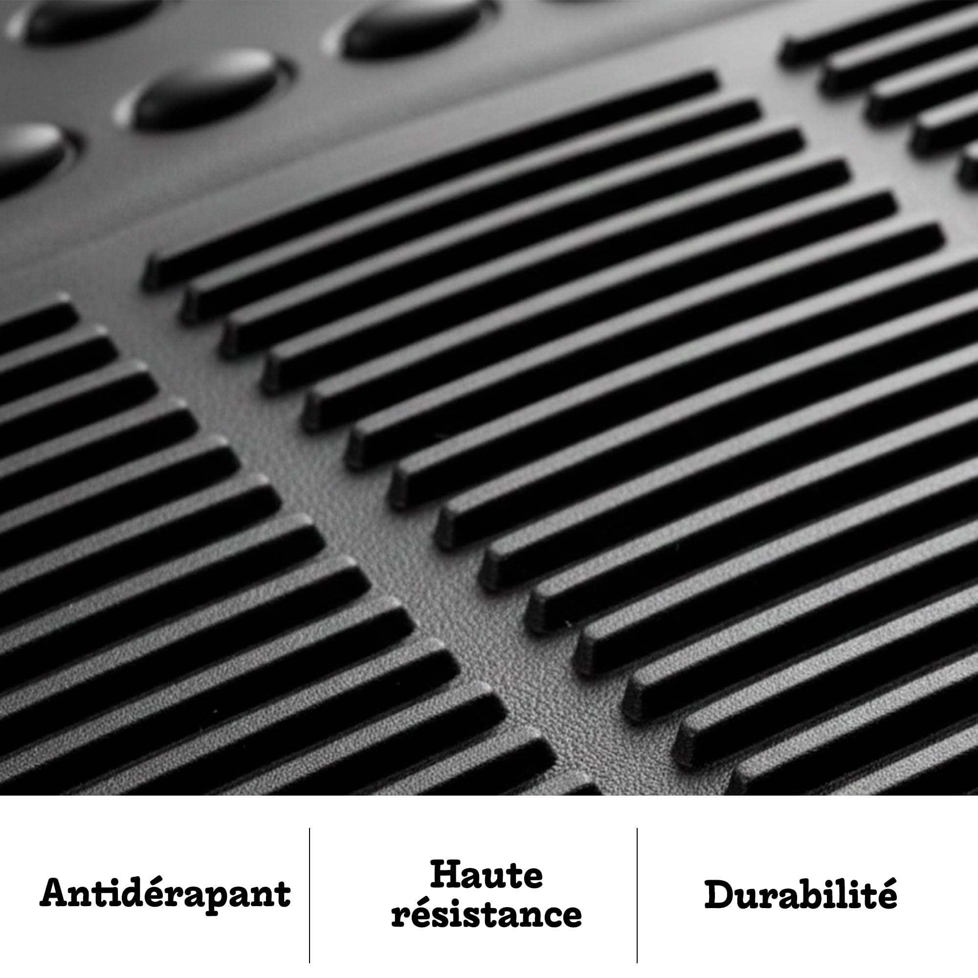 Tapis de Sol Voiture universels, Lot de 4 (2 Avant et 2 arrière), Tapis antidérapant, Tapis Caoutchouc PVC Souple, découpables et faciles à Nettoyer.