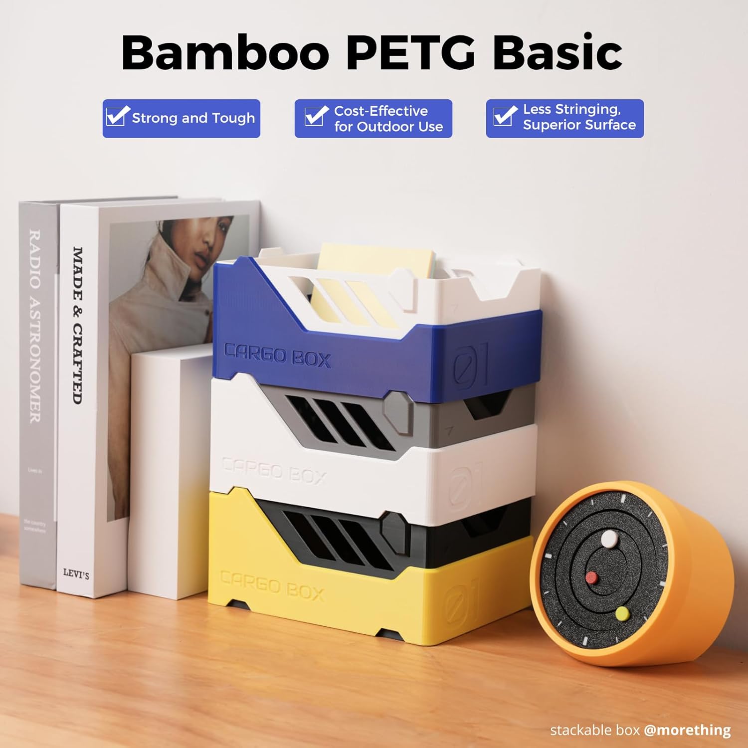 Bamboo PETG Basic Refill Filament 1.75mm 1 KG with RFID for Bambu Lab A1/X1/P1 Series 3D Printers,Strong Toughness,Outdoor Use,3D Printing Filament,No Spool, +/- 0.03mm (Reflex Blue 30603)