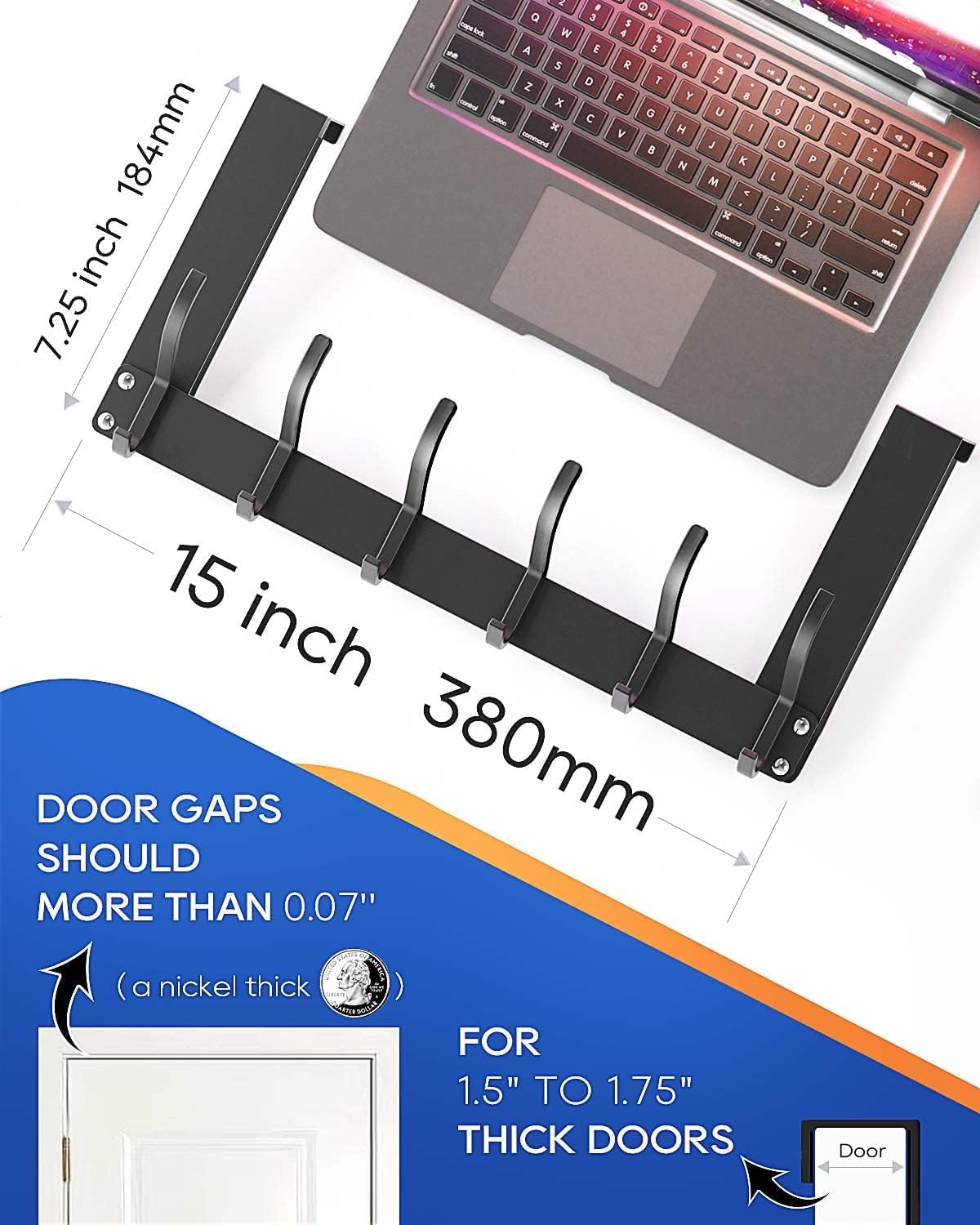 MEETOZ Over The Door Hook, No Assembly Required Door Hanger Hook - Image 2