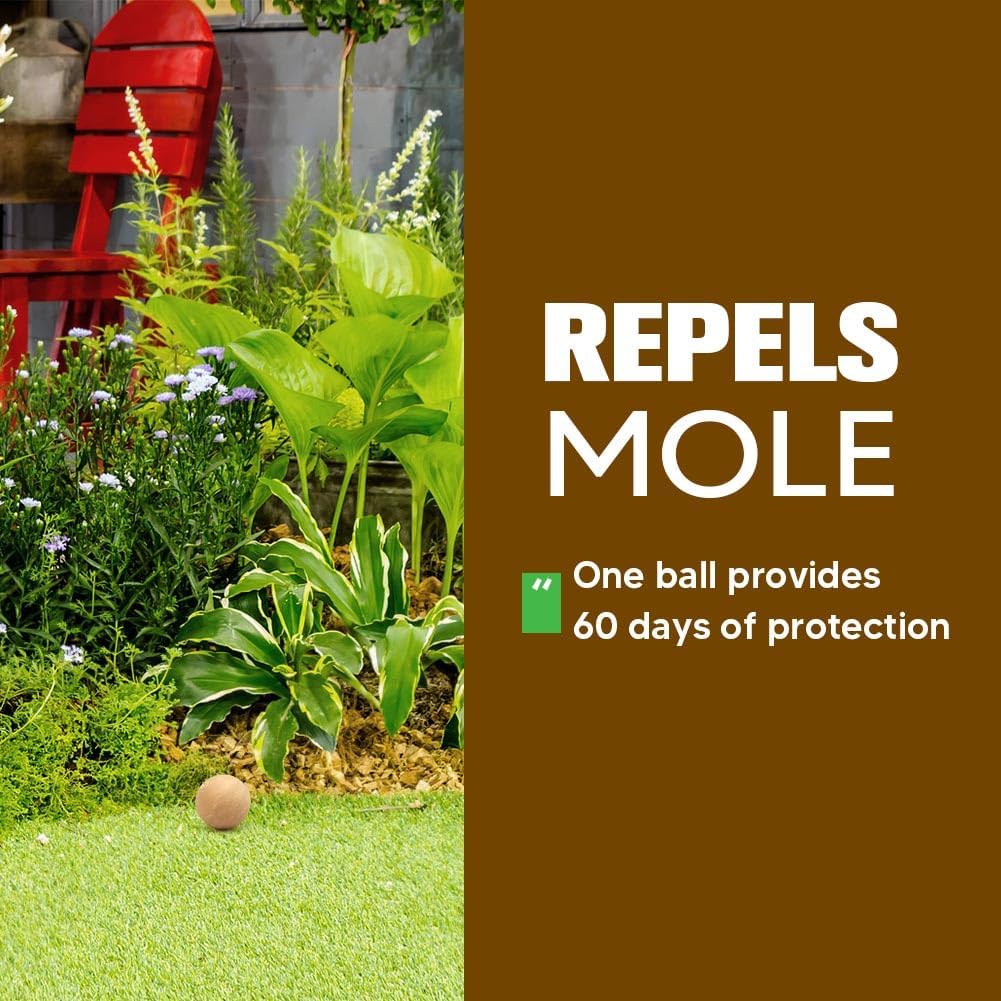 Mole Repellent, Gopher Repellent, Groundhogs Repellant Outdoor, Vole Deterrent, Armadillo Repellent for Lawns, Keep Mole Out of Yard, Get Rid of Gophers, Covers Up to 120 Sq Ft-8Pcs
