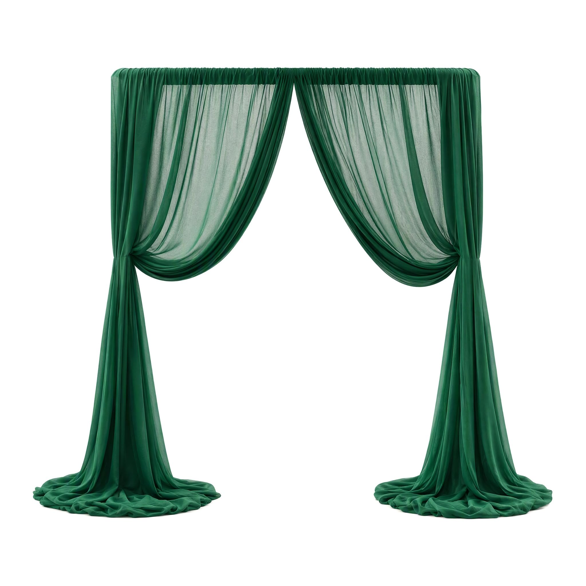 CavspkArt 75 x 600 cm Dark Green Wedding Arch Draping Fabric, Sheer Voile
