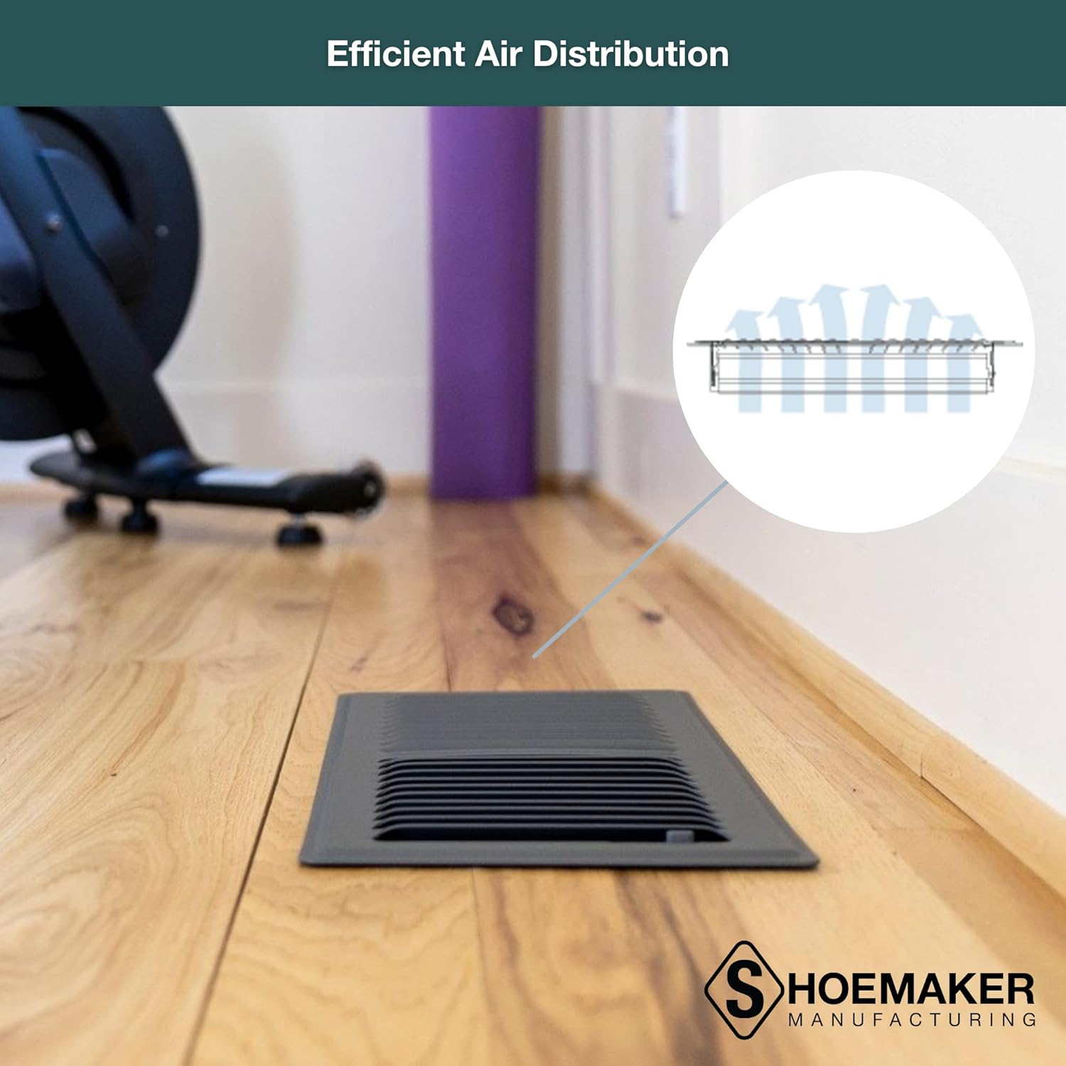 Shoemaker Manufacturing, Storm Gray, 4x12, Premium Floor Register, All Steel Heavy Duty Vent Cover - 