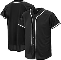 Atonmore Baseball Jersey Men Women Button Up Shirt Hip Hop Sports Uniform Custom Polyester Loose Fit