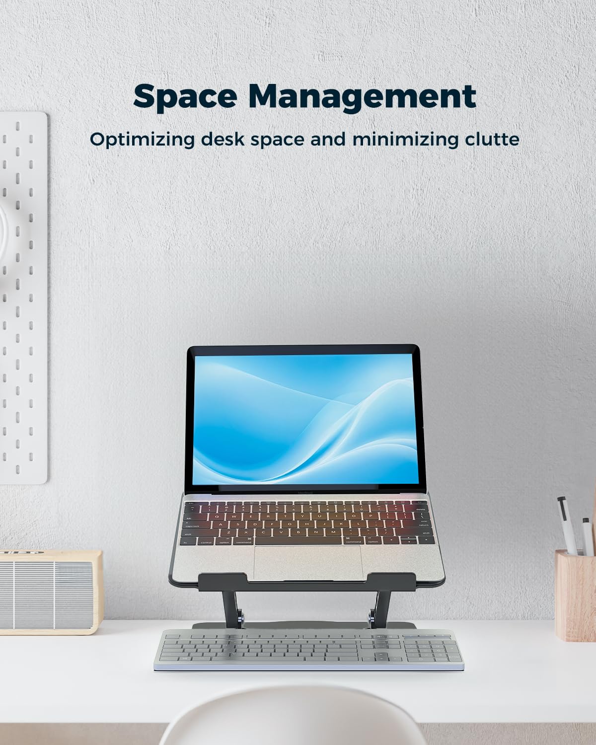 Aoviho Soporte ajustable para computadora portátil con base giratoria de 360°, soporte elevador ergonómico de aluminio para laptop, soporte portátil para MacBook Pro/Air, Dell, HP, Lenovo de hasta