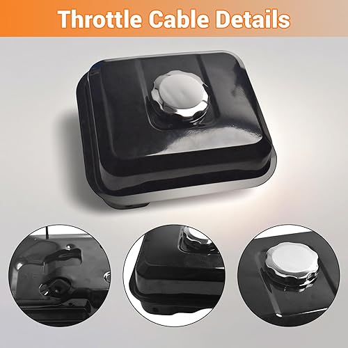 Miniatura 9 de HGC Depósito de combustible para Honda GX160 5.5HP GX200 6.5HP GX140 motor blanco con filtro de tapa de gas Petcock reemplaza 17510-ZE1-020ZA