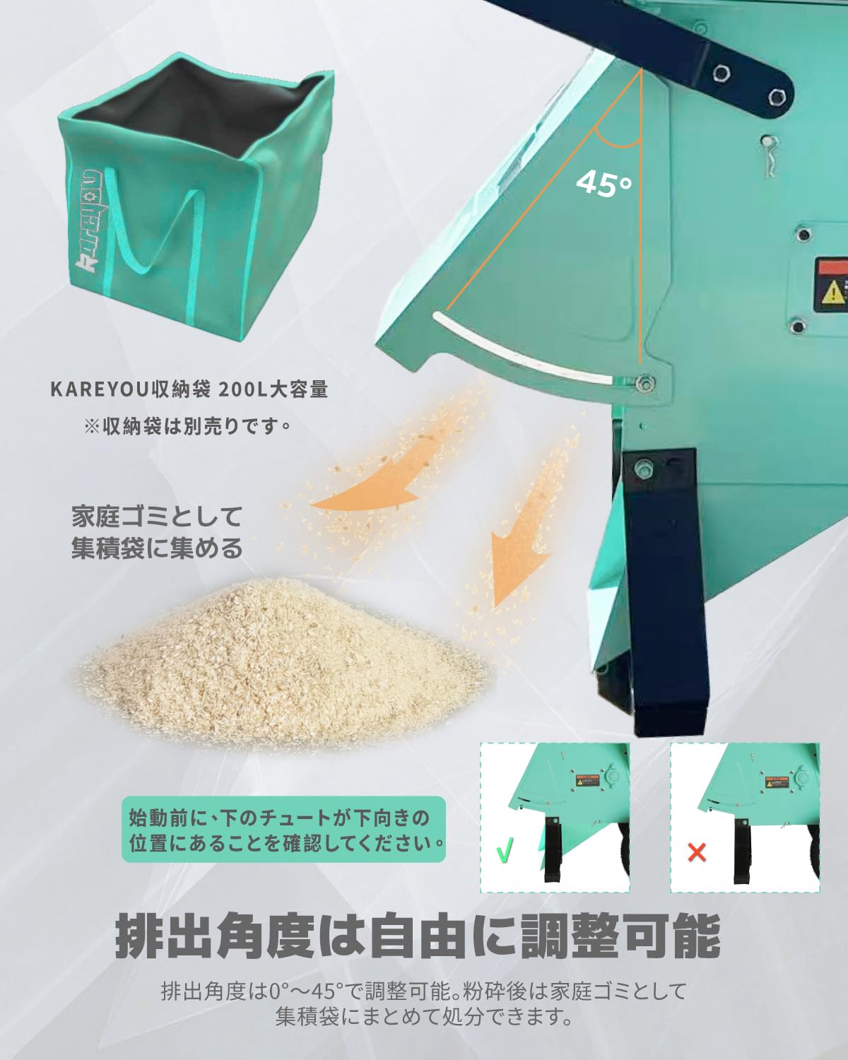 Amazon | ウッドチッパー Kareyouエンジン粉砕機 2ways投入口 竹/木材