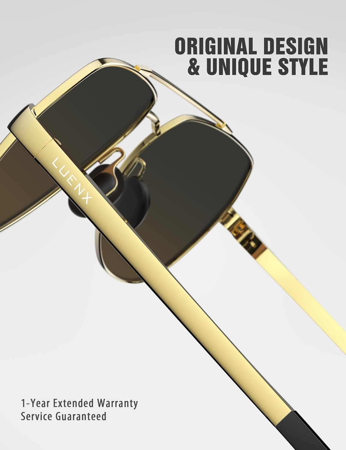 LUENX Aviator Sunglasses for Men Women Polarized New Shades Large Metal Frame - UV 400 Protection - Image 5