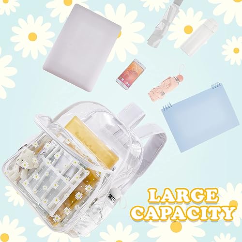 Miniatura 5 de Mochila transparente aprobada por el estadio para niñas, juego de 3 mochilas transparentes para estadios, bolsa transparente aprobada por el