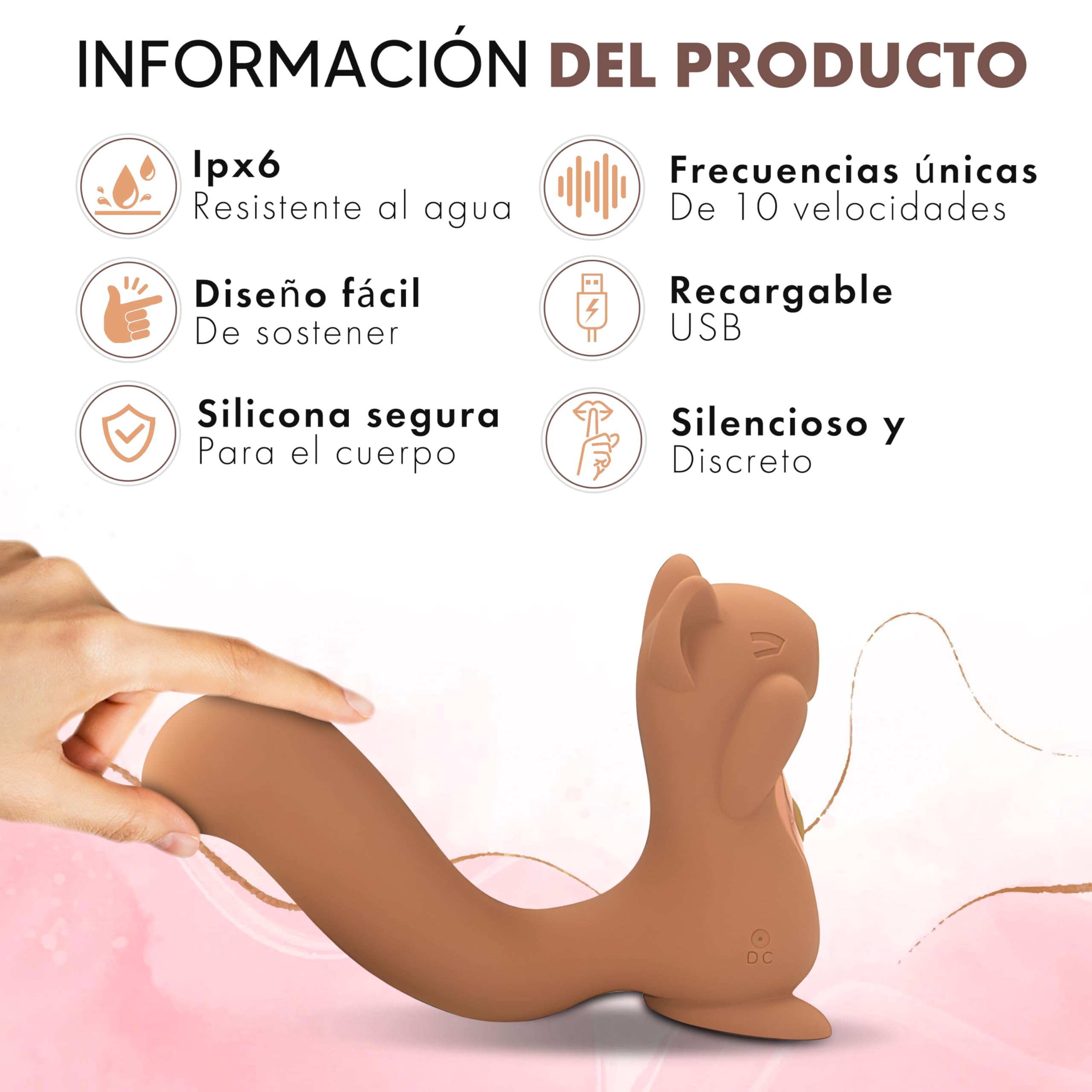 JERRYSHOP Kit Juguetes Eróticos Para Parejas Sexuales, Succionador Vibrador | JERRY-SHOP Kit Juguetes Sexo Mujer Succionador con Vibrador y Consolador Con Ventosa. Diseño Premium, Elegante y Discreto.
