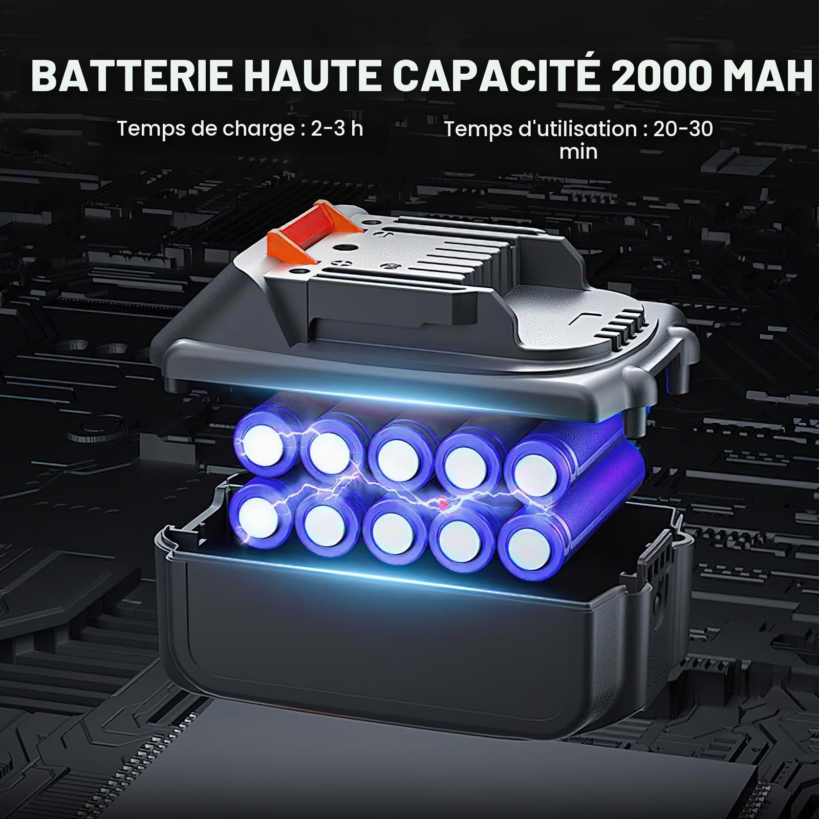Motoculteur sans fil 21 V, Motoculteur à Batterie avec 2 x 4.0Ah Batterie, Moteur sans balais, Écran LED, largeur de travail 30 cm, profondeur de travail 36 cm, Motoculteur Électrique (2x4.0Ah)