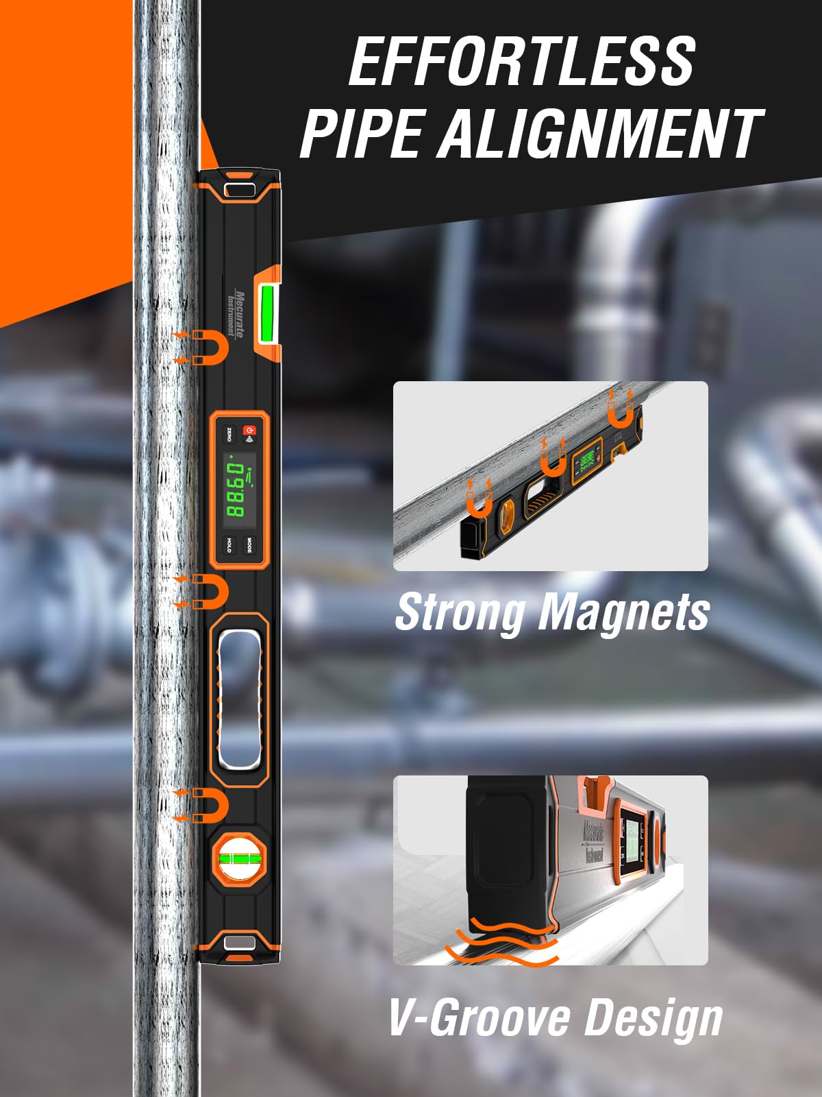 Mecurate Digital Level & Angle Finder - Magnetic -5