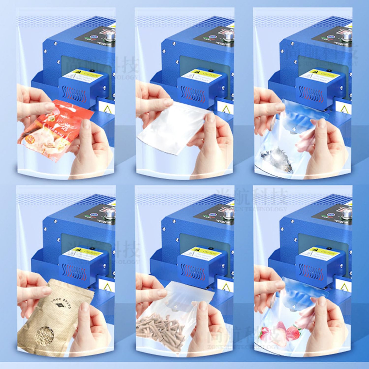Sigillatrice industriale - Sigillatrice termica automatica per sacchetti di carta in PVC, lamina e Kraft - Sigillante a nastro continuo per imballaggi alimentari