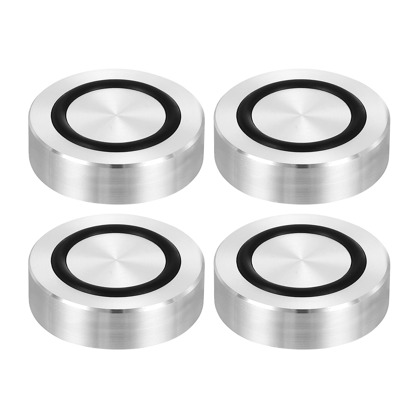 uxcell M8 Thread 35mm / 1.4" Dia 10mm Thick Aluminum Circle Disc Glass Top Adapter 4pcs Round Solid Table Feet Pad Plate Hardware with Anti-Slip