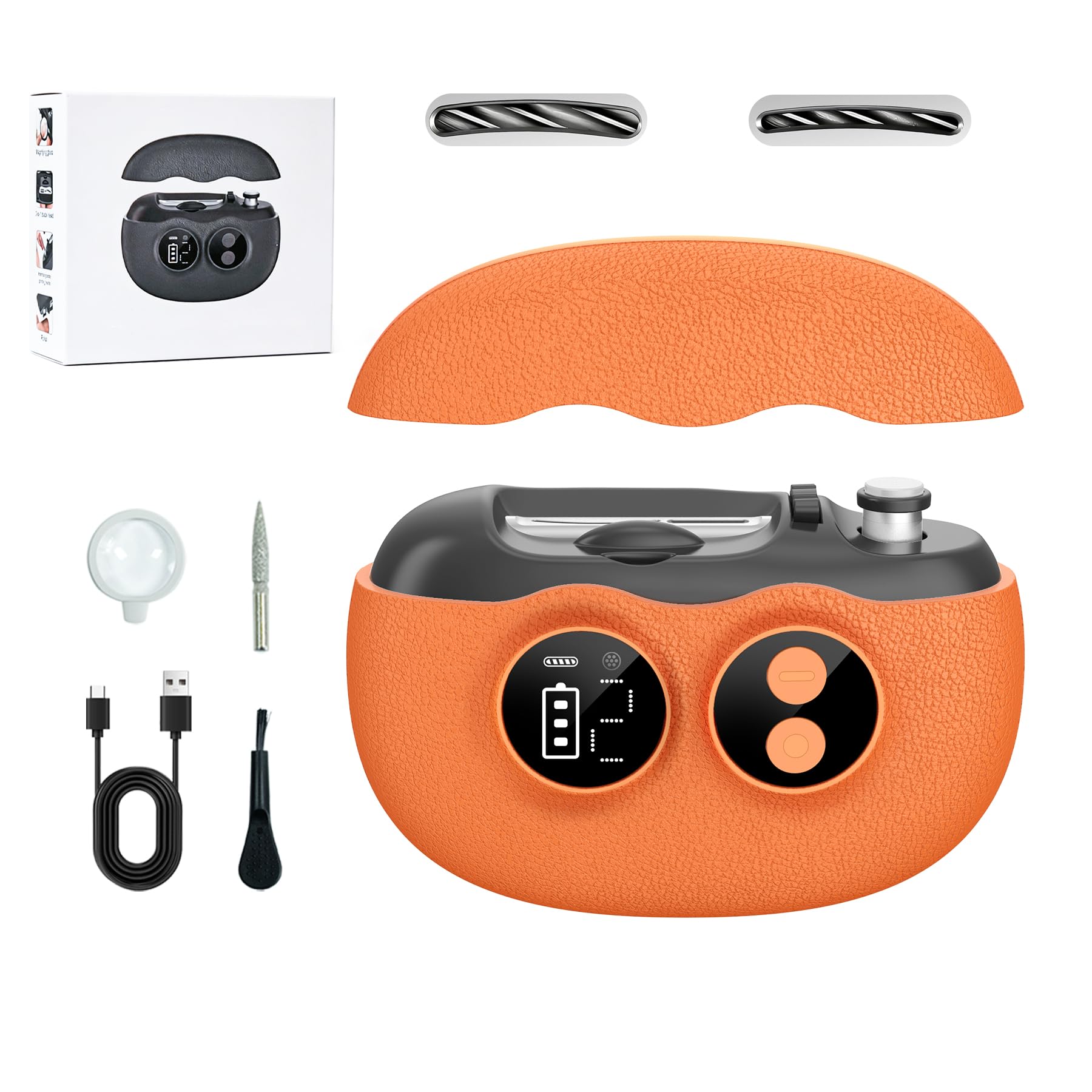 3 in 1 Electric Nail Clippers with Interchangeable Heads, Built-in Magnifier