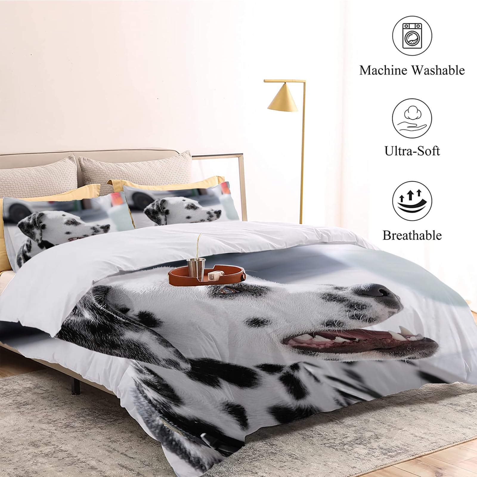 ダルメシアン柄 ダブルサイズ 掛け布団カバー