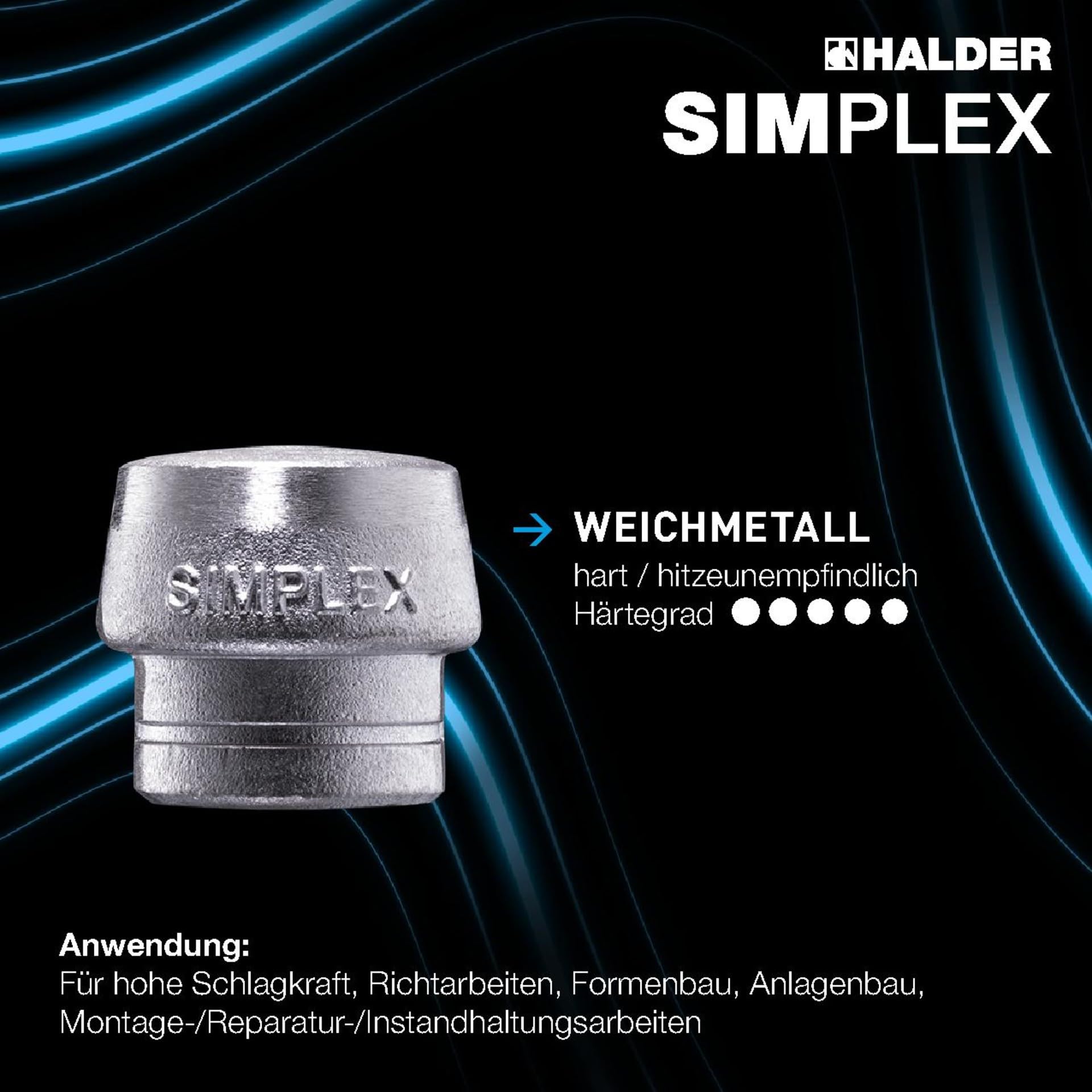 HALDER SIMPLEX-Schonhammer D40 Kupfer/Weichmetall Durchschlag Aktionsbox KFZ