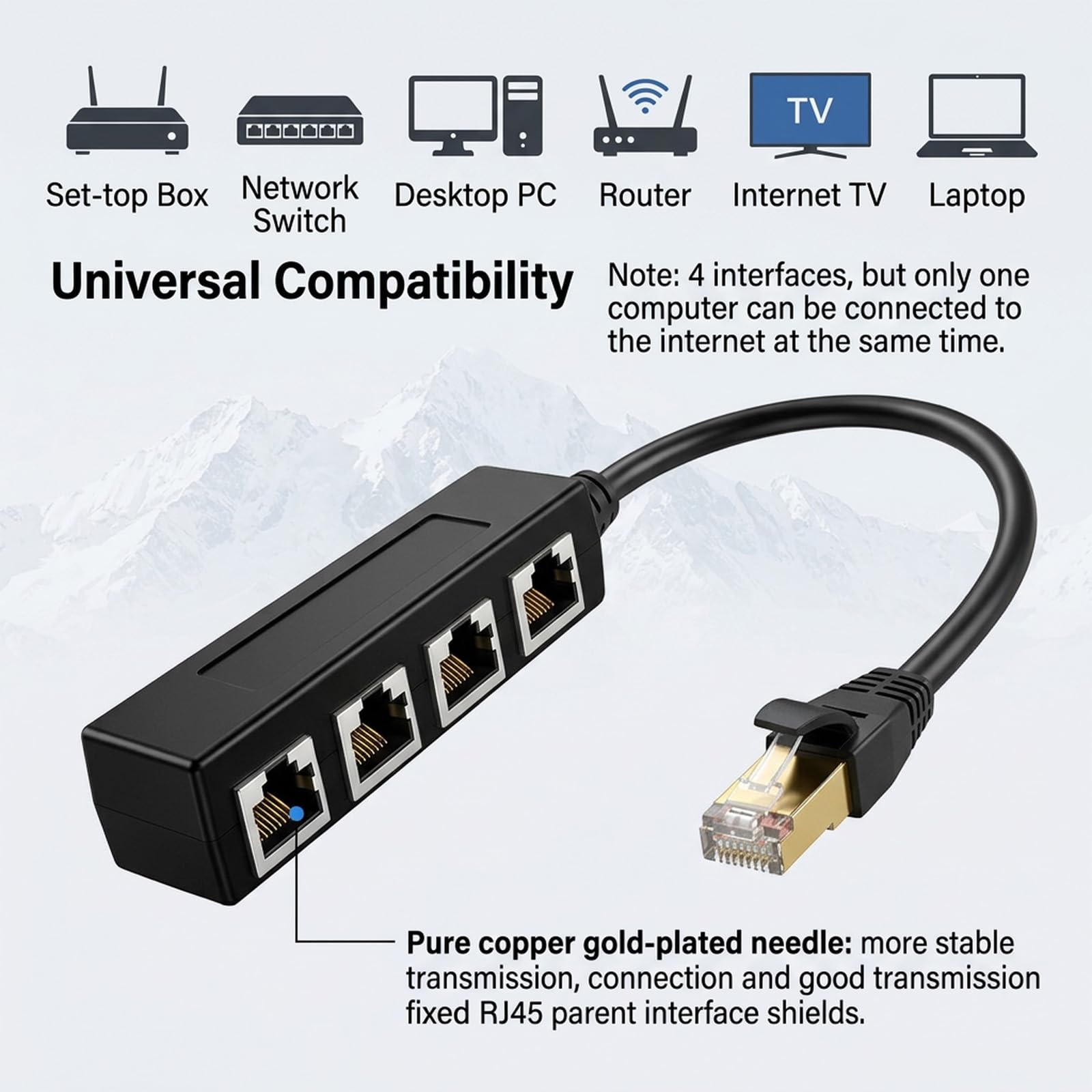 (未使用･未開封品)　SinLoon (1ペア) RJ45 スプリッタ アダプタ イーサネットケーブル スプリッター Cat5 Cat5e Cat6 Cat7 RJ45 ネットワーク延長コネクタ イーサネ 6k88evb Amazon.co.jp: RJ45イーサネットスプリッターケーブル RJ45 オス1個