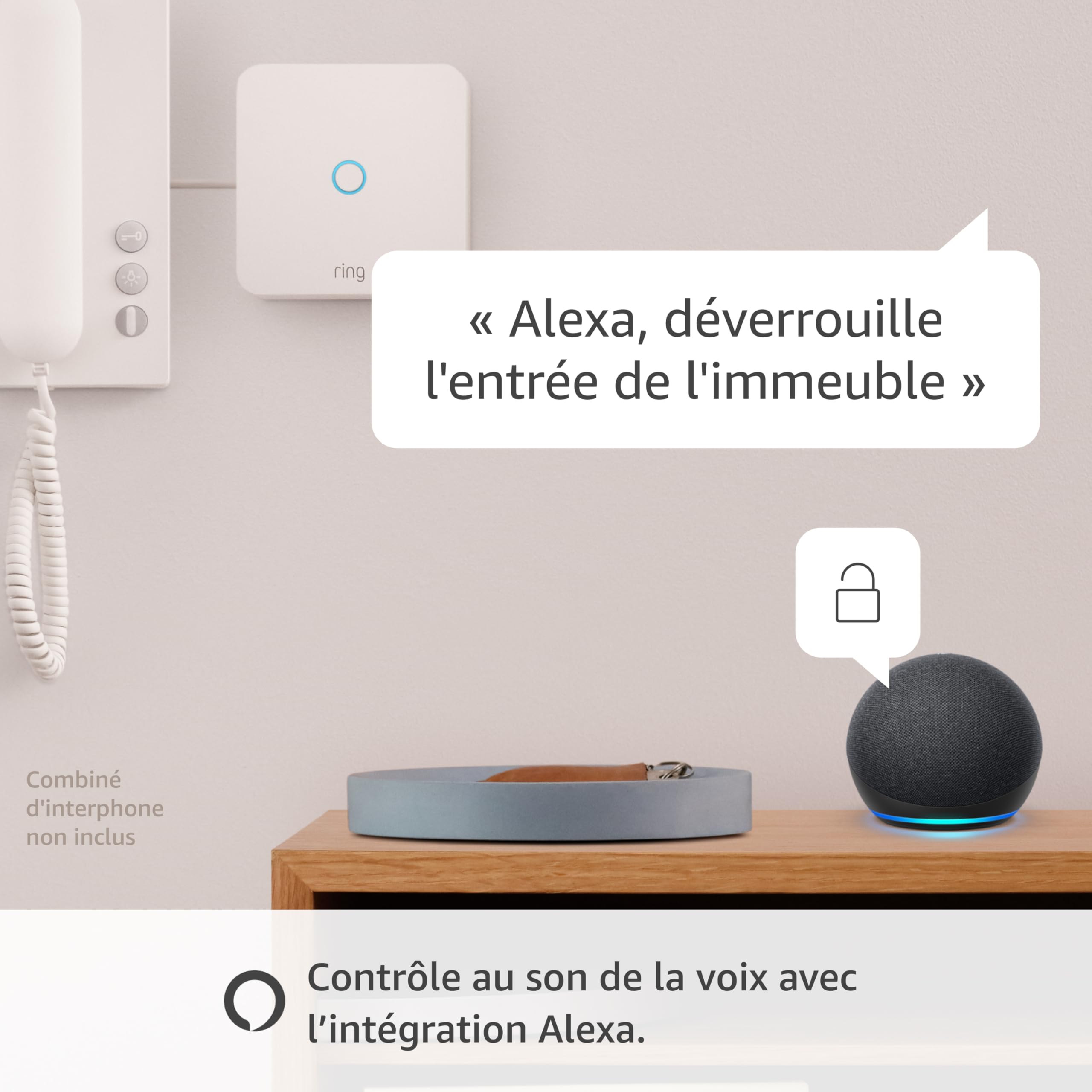 Ring Intercom par Amazon + Echo Pop Anthracite | Pack de démarrage idéal pour une maison intelligente connectée