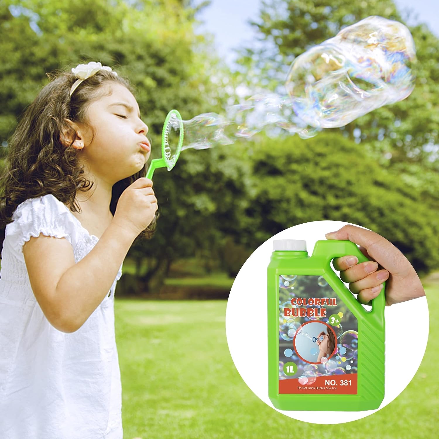 Lulu Home Bubble Concentrated Solution, 1 L/ 33.8 OZ Bubble Refill Solution for Kids Halloween Parties, Bubble Machine, Giant Bubble Wand, Bubble Gun Blower