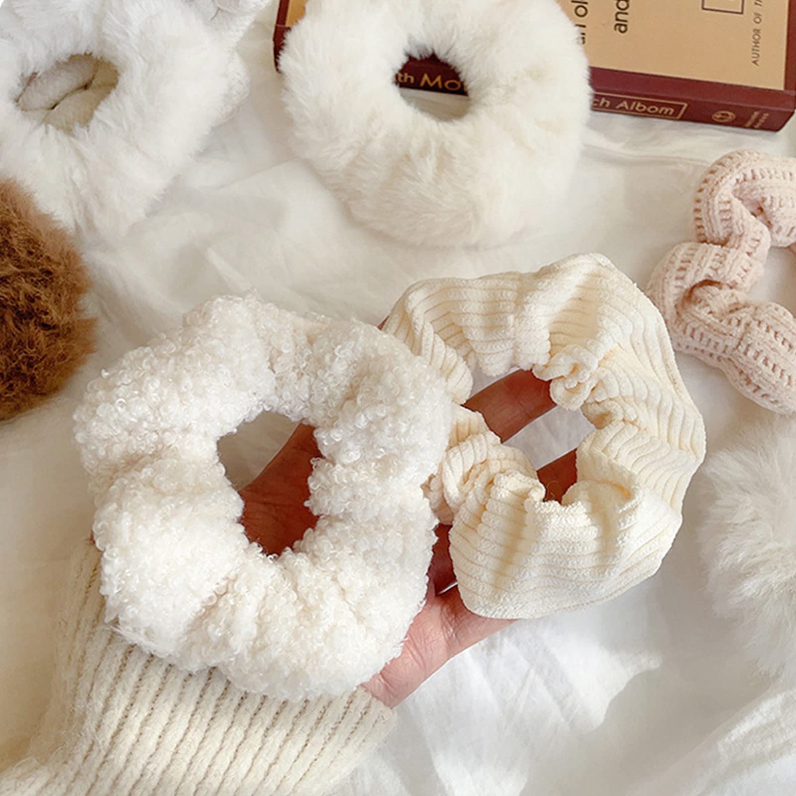 Amazon.com : Yonchic 7-Piece Velvet Solid Elastic Hair Ties 