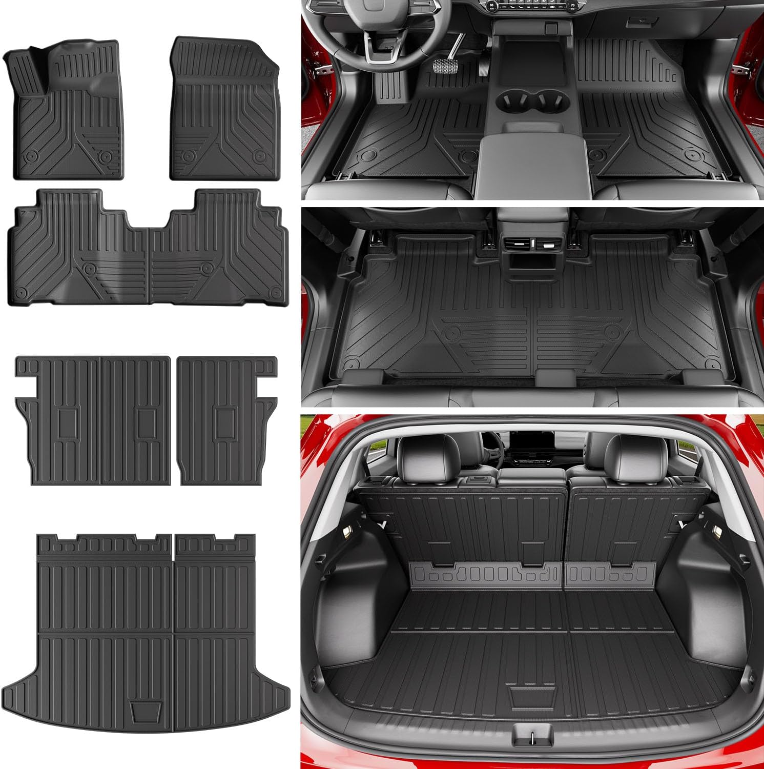 Floor Mat Compatible with 2024-2026 Honda Prologue Chevy Blazer EV Cargo Mat TPE Floor Liner Trunk Backrest Liner Replacement for 2024-2026 Honda Prologue Accessories
