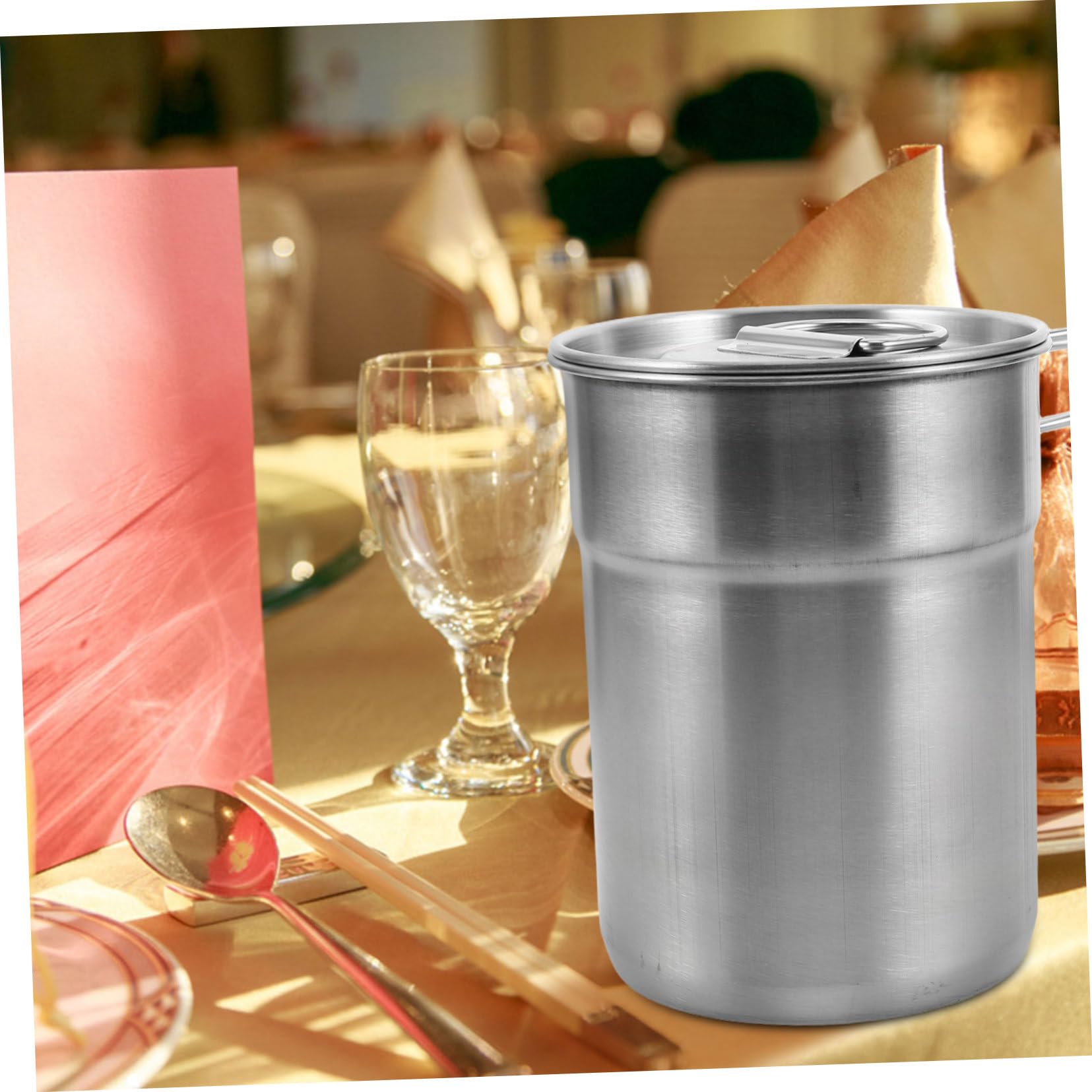 BESPORTBLE Bicchieri Pieghevoli da Viaggio 2 Pezzi in Acciaio Inox Argento | Tazze da Freddo Leggere e Impilabili, Tazze Rotonde con Manico Pieghevole per Picnic e Campeggio