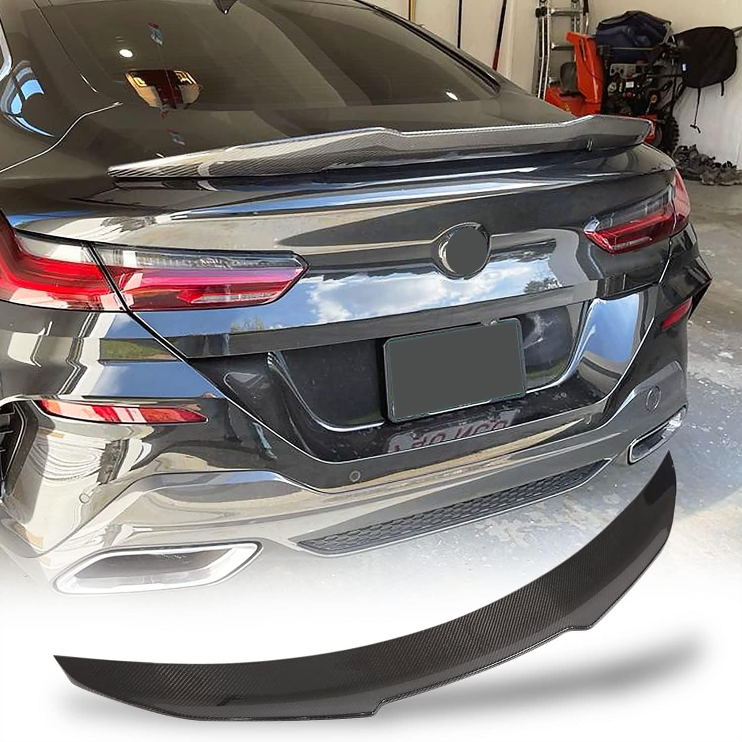 MCARCAR KIT Real Carbon Fiber Rear Trunk Spoiler Fits for BMW 8 Series G15 & F92 (M8) 2019-2021 2-Door Coupe Auto Rear Boot Lid Highkick Spoiler Wing Lip