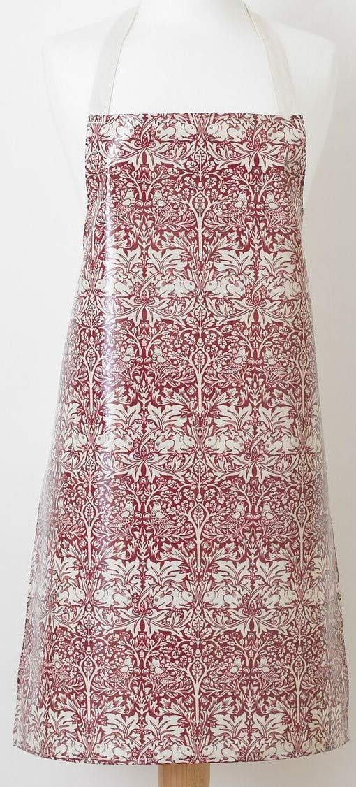 Laura's Beau William Morris Red William Morris Licensed Brother Rabbit Pvc Floral Adult Apron