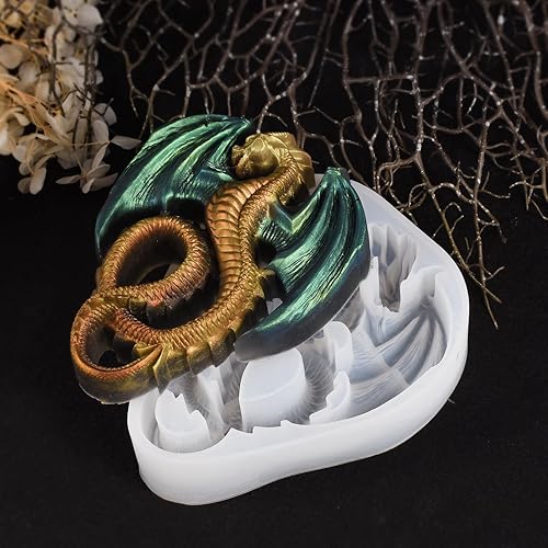 Molde de dragón de mosca, molde de resina de dragón rosa, molde de resina de dragón para joyería de dragón, molde de silicona hecho a mano para