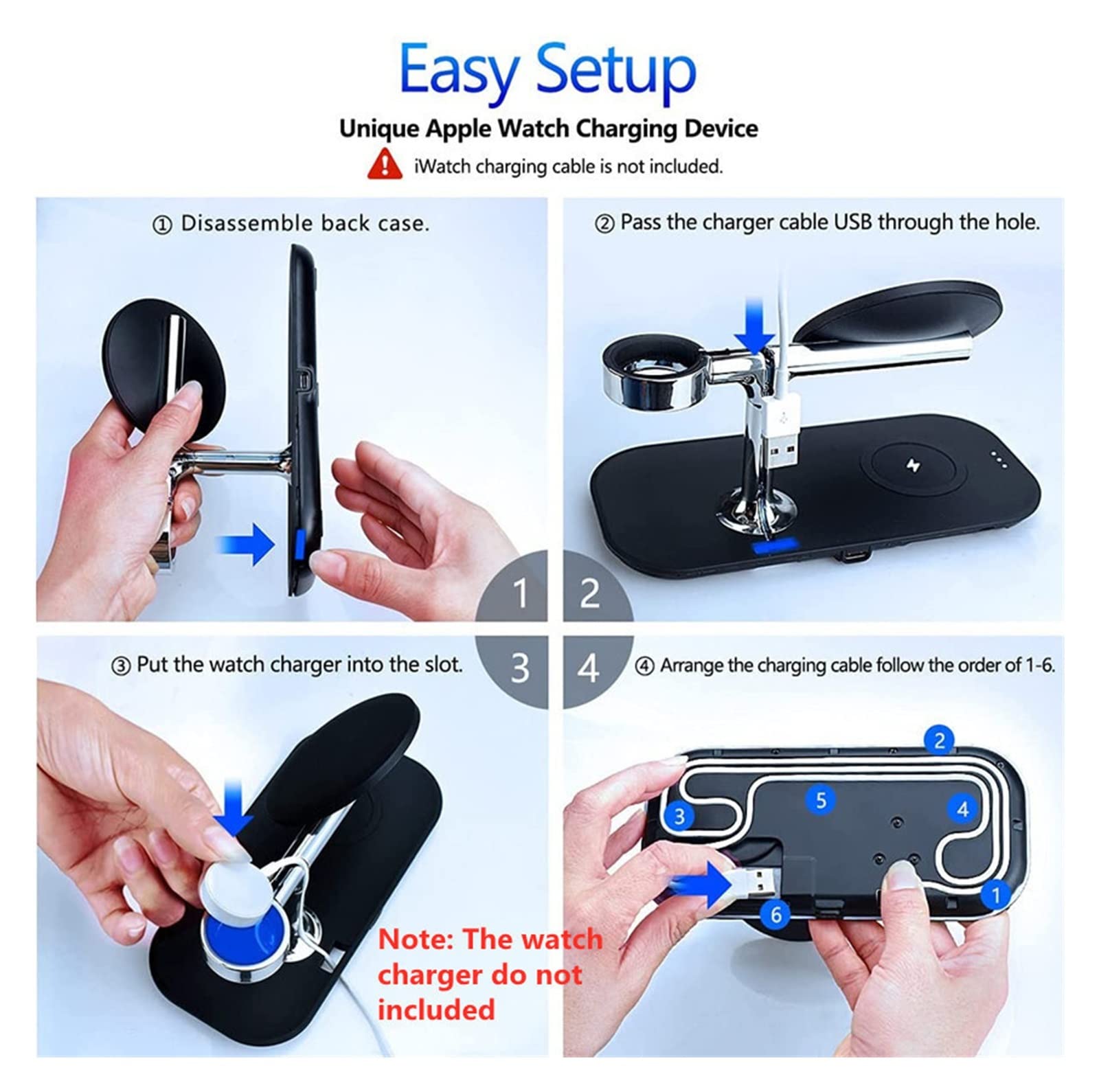 30W 3 en 1 Cargador inalámbrico magnético for teléfonos Inteligentes Qi Base de Soporte Carga rápida, Soporte Diseño portátil(Model JD85 Black)