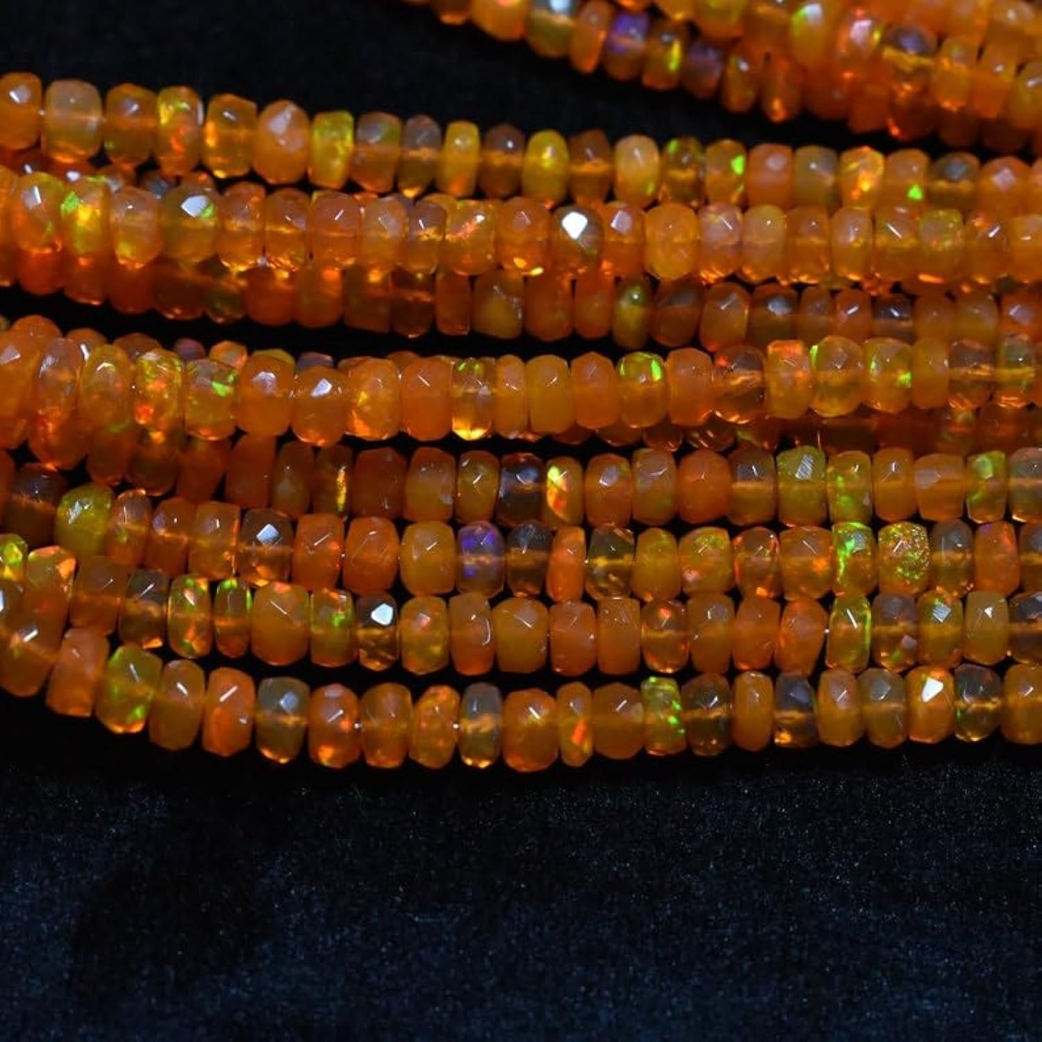Perles rondes à facettes orange naturelle éthiopienne pour sublimer vos bijoux d'été faits main