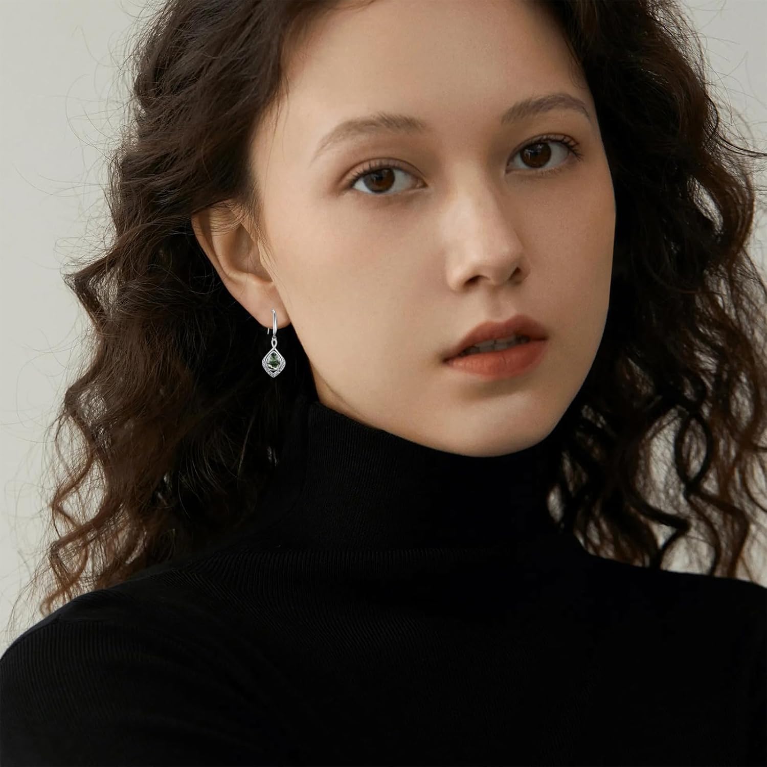 PELOVNY Celtic Knot Filigree Earrings for Women 925 Sterling Silver Moss Agate/Birthstone Infinity Earrings Birthday Christmas Jewelry Gifts for Mom Daughter Wife Sister - Image 3