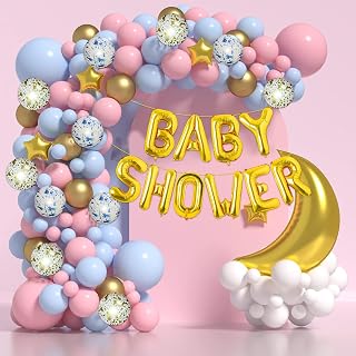 Rozi Decoration 81-Pc Multicolor Rubber Baby Shower Balloon Kit – “Coming Soon” Party Supplies