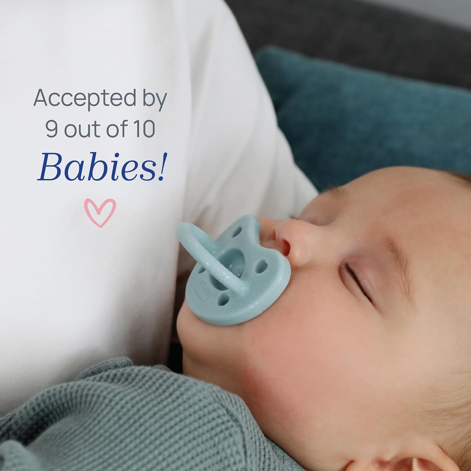 Chicco PhysioForma Luxe Orthodontic Pacifier for Babies 0-6 Months, One-Piece 100% Soft Silicone, Supports Breathing, Textured Shield & Handle, Included Sterilizing Case, BPA Free, 4-Pack, Multicolor
