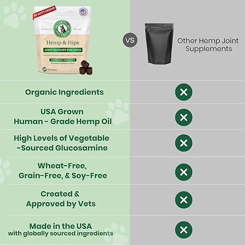 Miniatura 4 de Veterinary Naturals Suplemento articular de cáñamo y HIPS para perrosapoya el alivio del dolor de cadera y articulaciones en perros grandes y