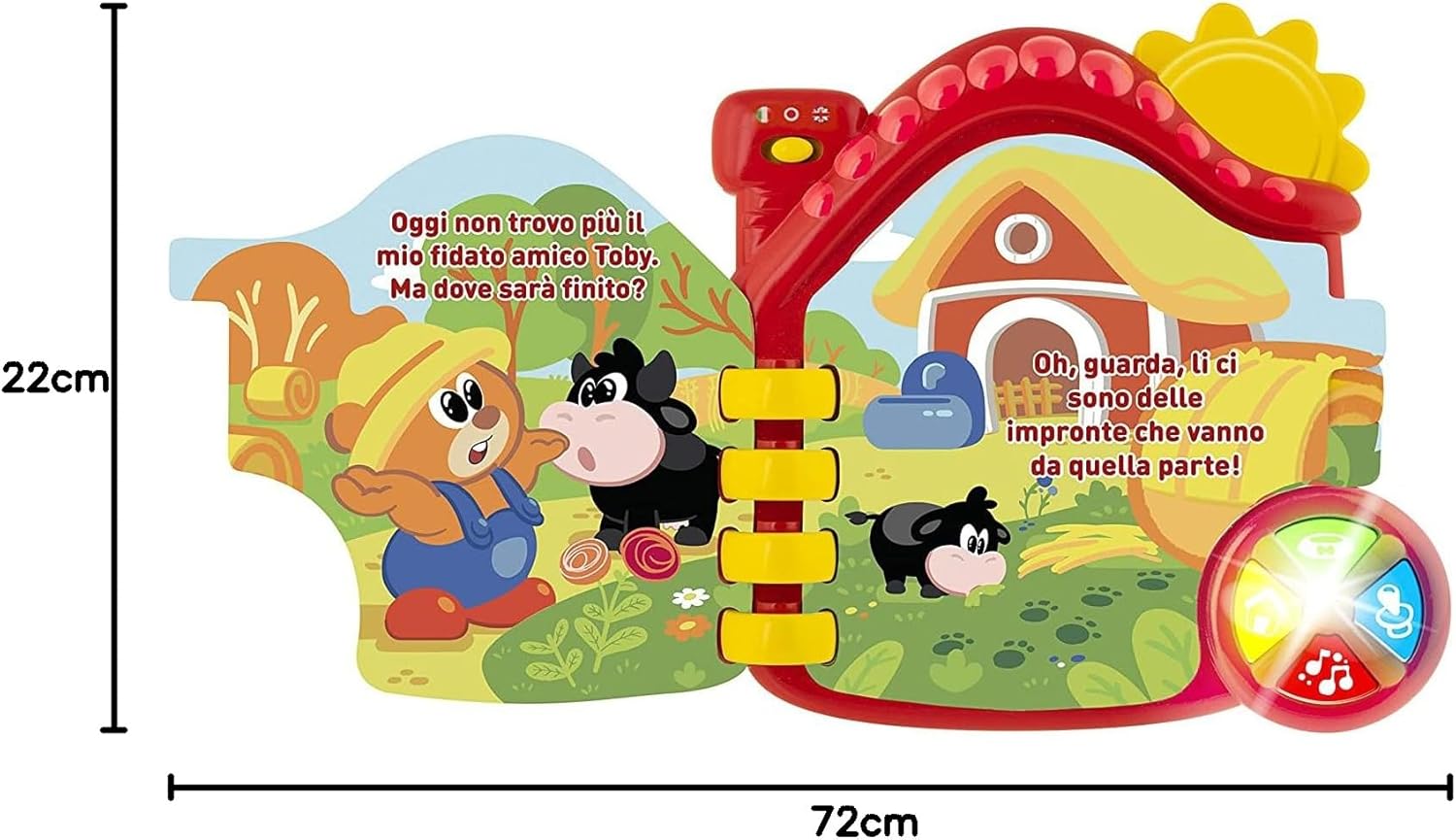 Chicco Il Libro Della Fattoria, Children's Electronic Evolutionary Bilingual Book with Curiosities About Animals, Talking Farm That Stimulates Reading - Educational Games 6 Months - 3 Years