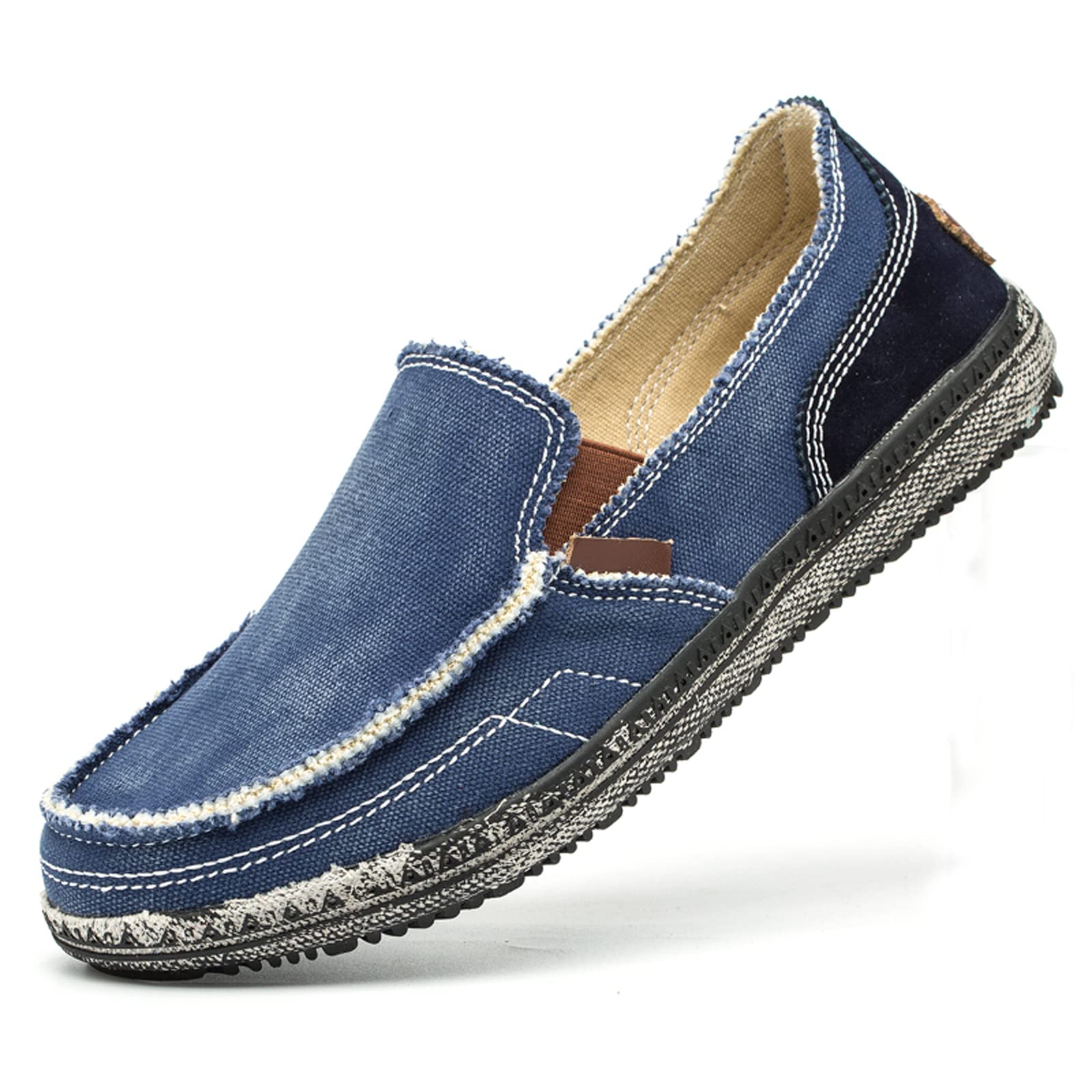 Chaussures en Toile Homme Léger Chaussures Bateau Respirant Mocassins Antidérapant Sport Sneakers
