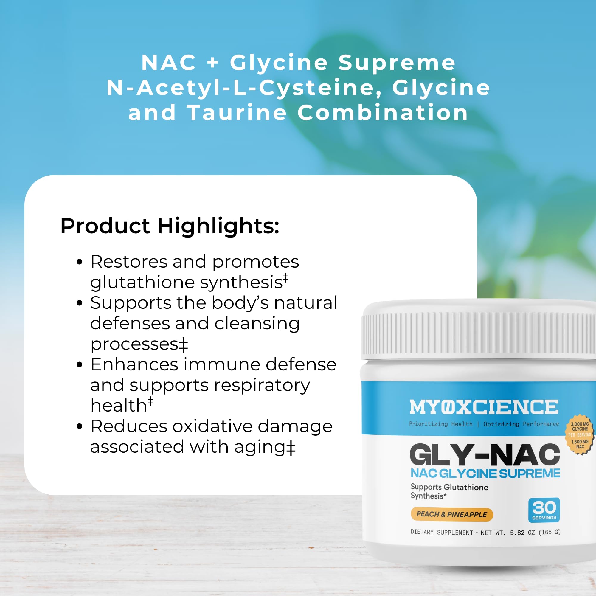 MYOXCIENCE NAC Glycine Supreme | Natural Peach & Pineapple | 30 Servings — Amazon image 8