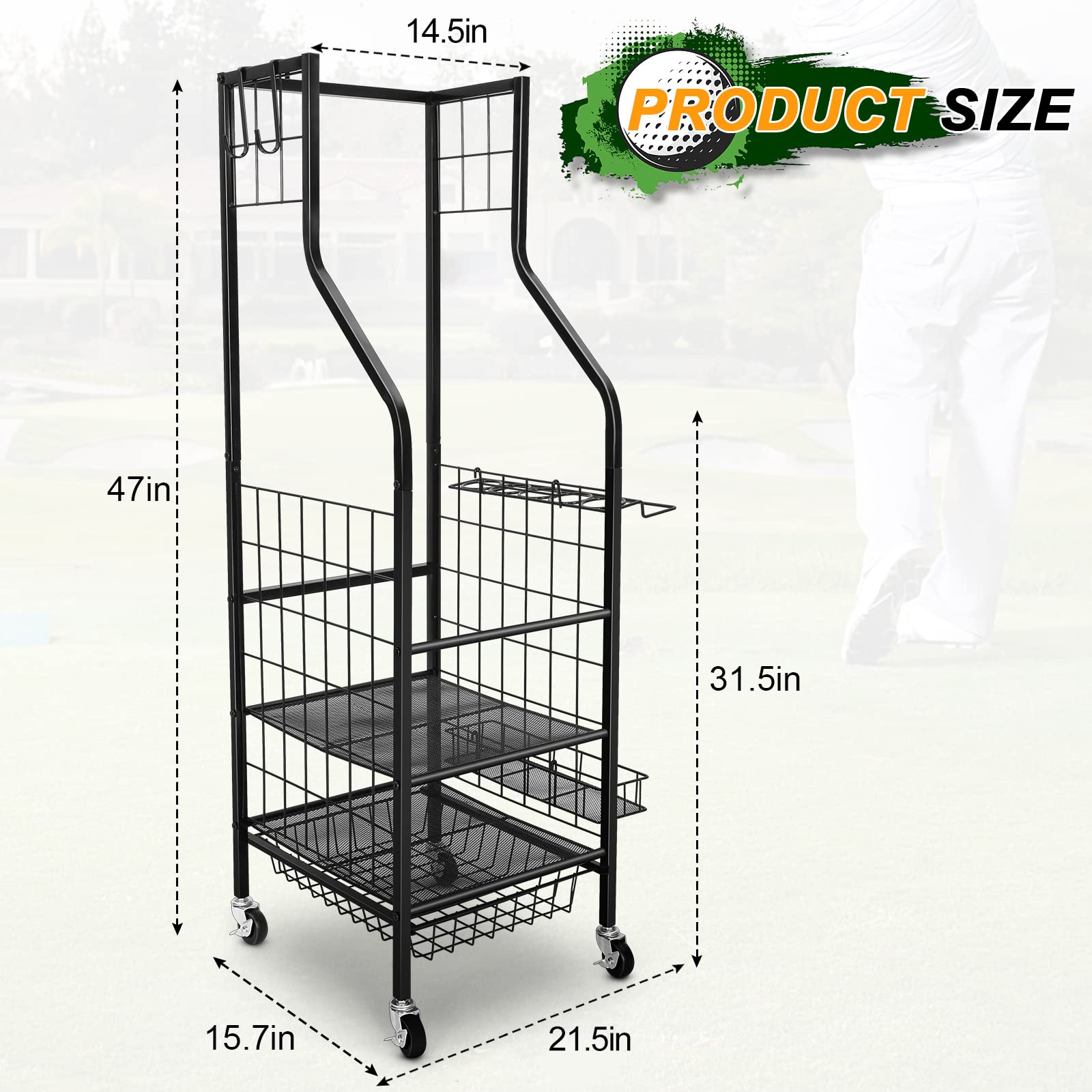 FHXZH Golf Bag Storage Rack for Garage, Golf Bag Organizer and Golf Accessories, Golf Bag Storage Stand and Golf Equipment Rack for Garage,Golf Club, Shed, Basement