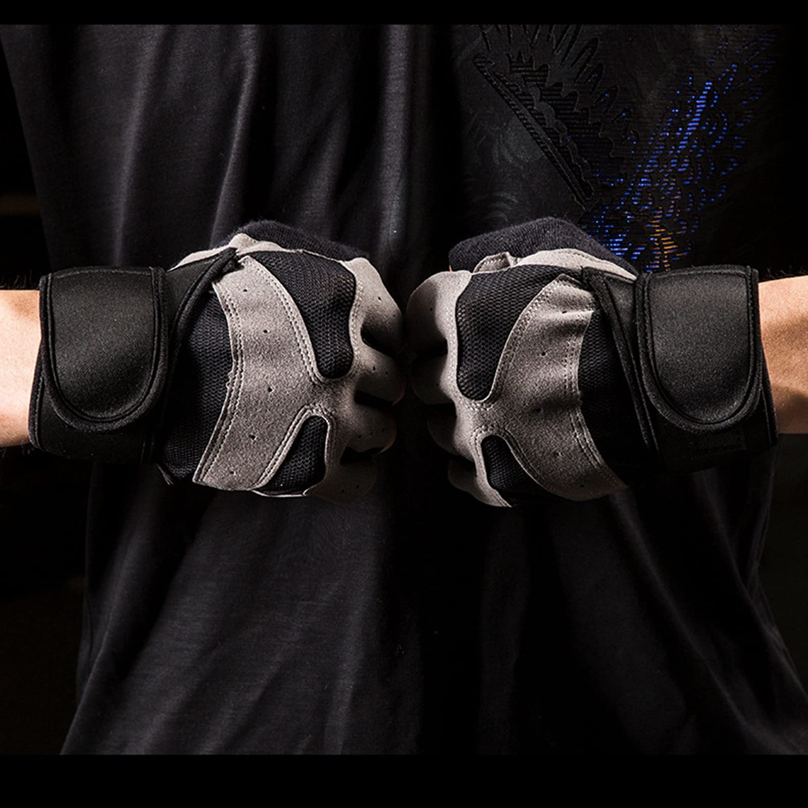 Guanti da Allenamento per Polsi da Uomo per Sollevamento Pesi Guanti da Cross Trgo con Protezione Antiscivolo sul Palmo per Fitness Bodybuilding Powerlifting Allenamento della Forza Ciclismo