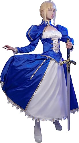 miccostumes Disfraz de Sabre para mujer, traje azul y falda