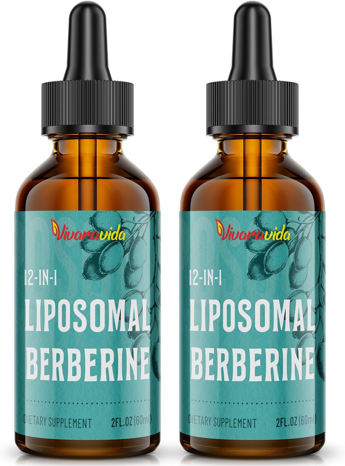 Berberine HCl Drops Supplement - Liposomal Berberine HCl Liquid- 4 fl oz