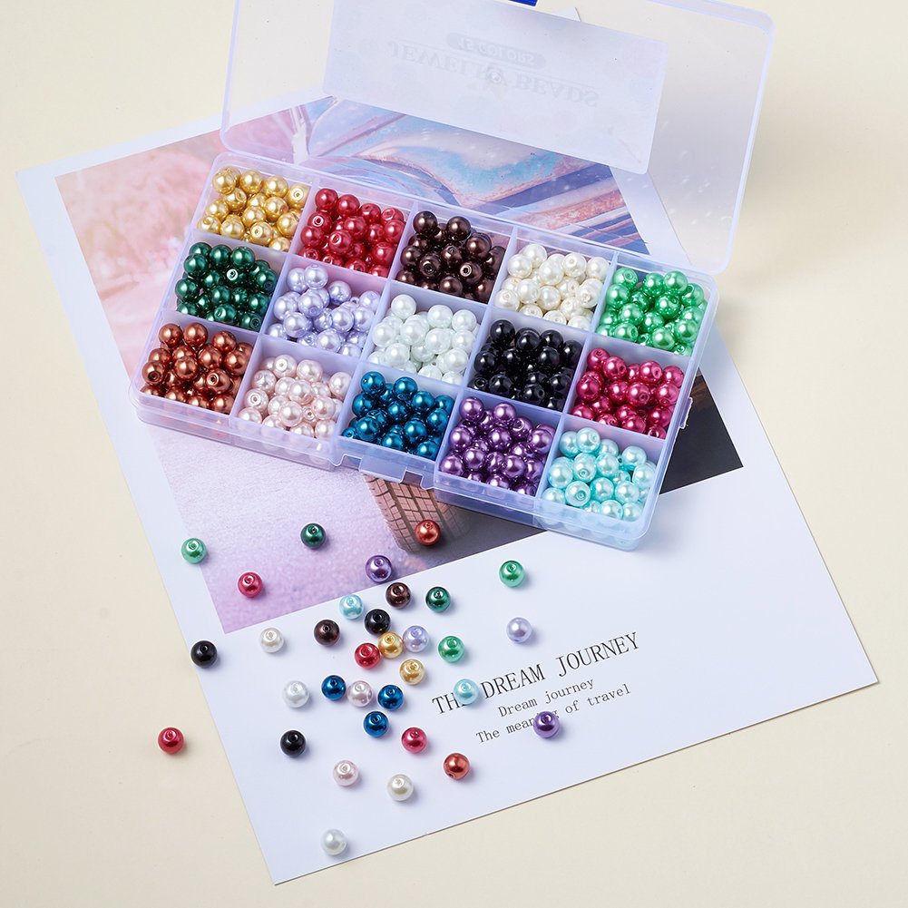 Cheriswelry Perline In Vetro 2 Mm, 8 Colori Metallizzati, Circa 1000 Pezzi, Per Creare Gioielli Fai Da Te