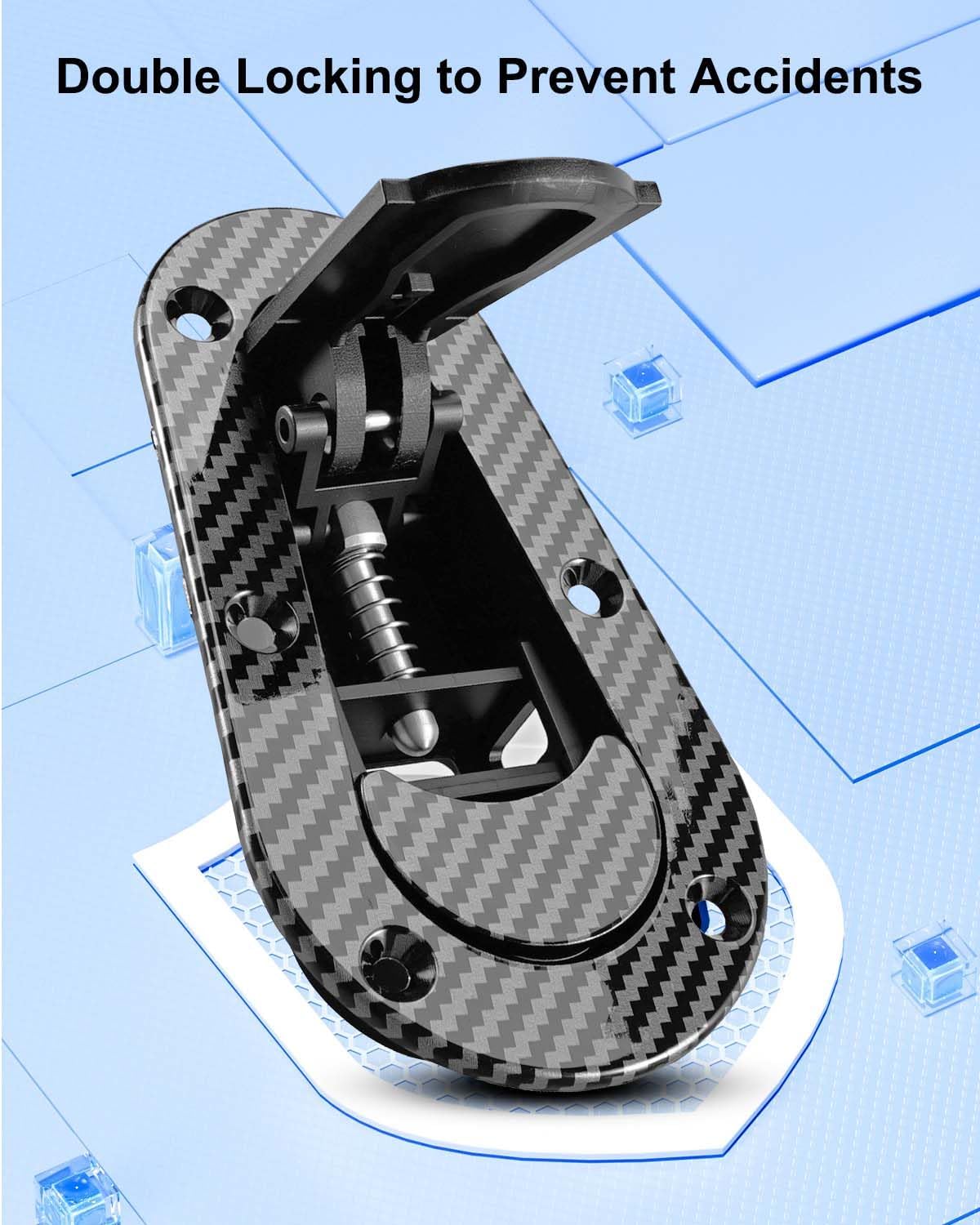 Universal Hood Latch and Pin Kit, Black Carbon Fiber Hood Lock Set