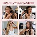 TCCO Mini Cordless Hair Straightener Brush, Rechargeable Portable Hair Straightener Comb with Fast Heating, Anti-Scald Design & Negative Ion, Lightweight Wireless Brush for Travel & All Hair Types gallery image